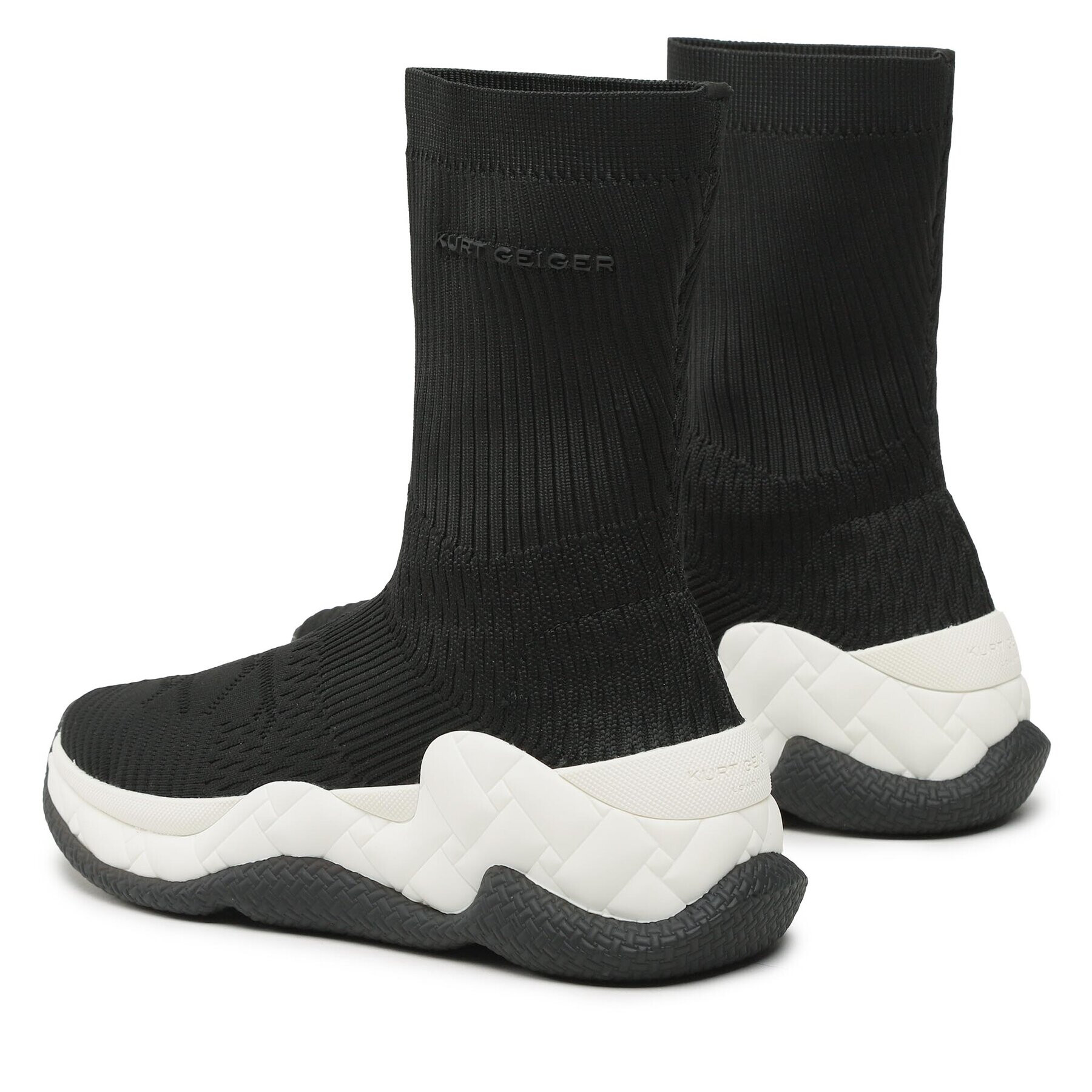 Kurt Geiger Боти London Knit Sock 9106601609 Черен - Pepit.bg