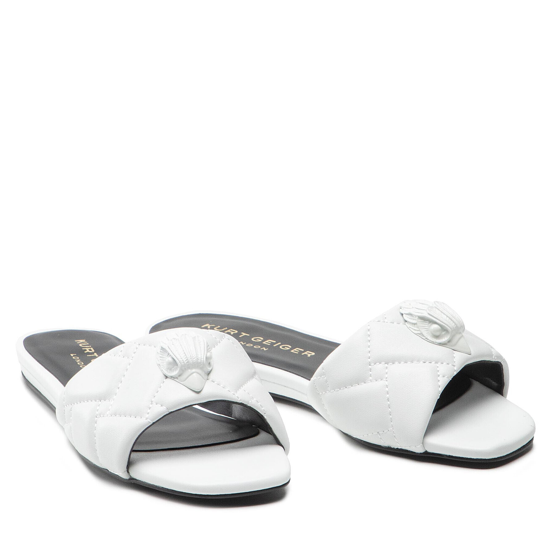 Kurt Geiger Чехли Kensington Flat Sandal 8496110109 Бял - Pepit.bg