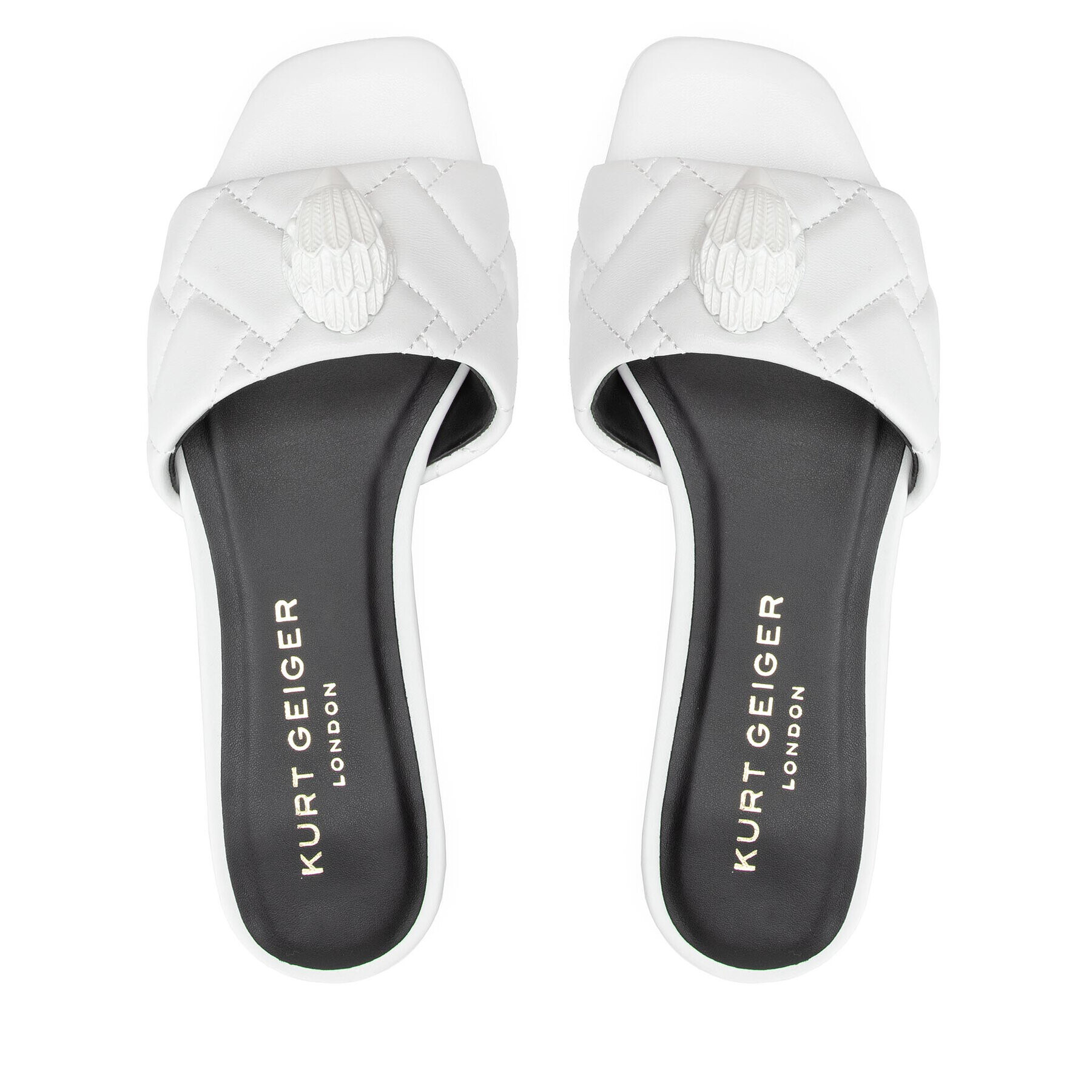 Kurt Geiger Чехли Kensington Flat Sandal 8496110109 Бял - Pepit.bg