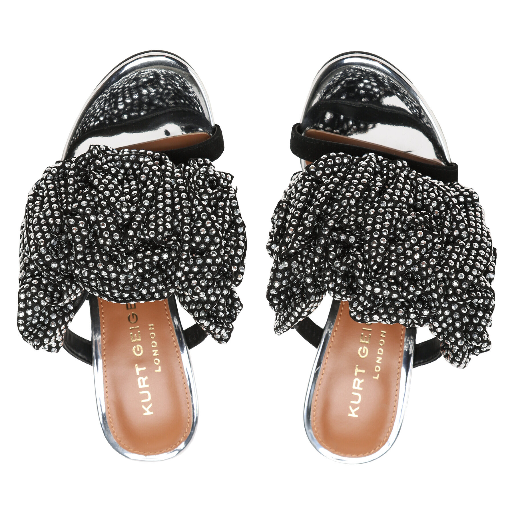 Kurt Geiger Чехли 225-Pierra Mule Bloom 9990867209 Сребрист - Pepit.bg