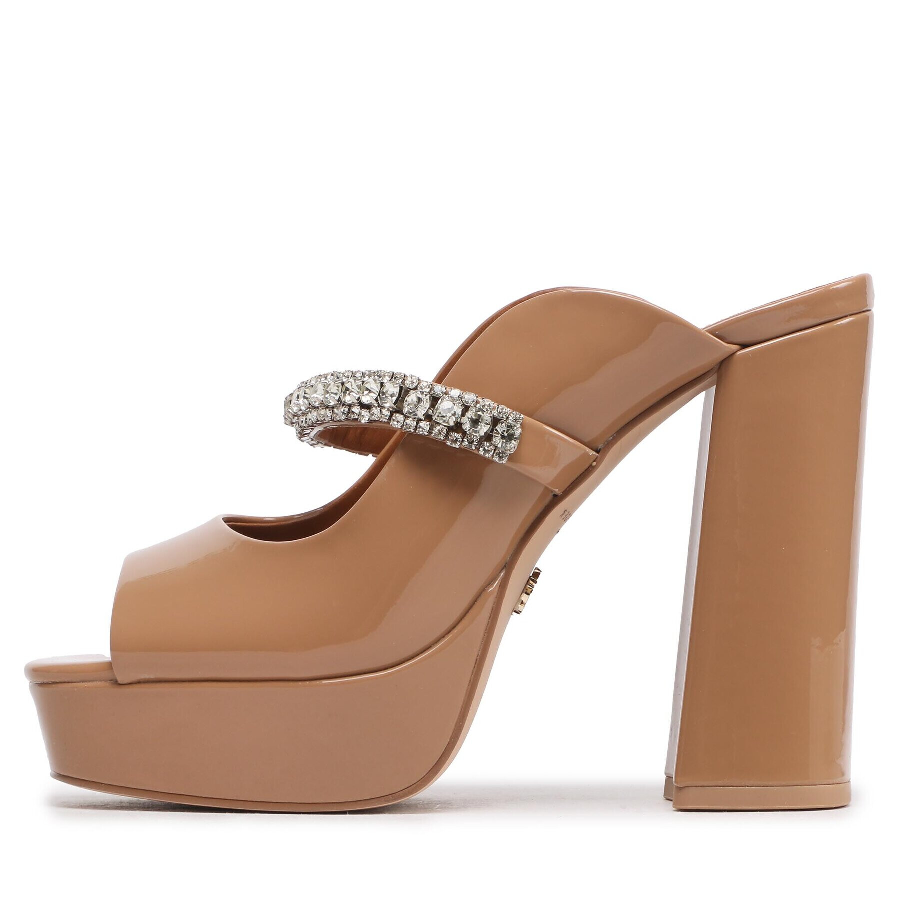 Kurt Geiger Чехли Duke Platform Peep Toe 9559248309 Кафяв - Pepit.bg