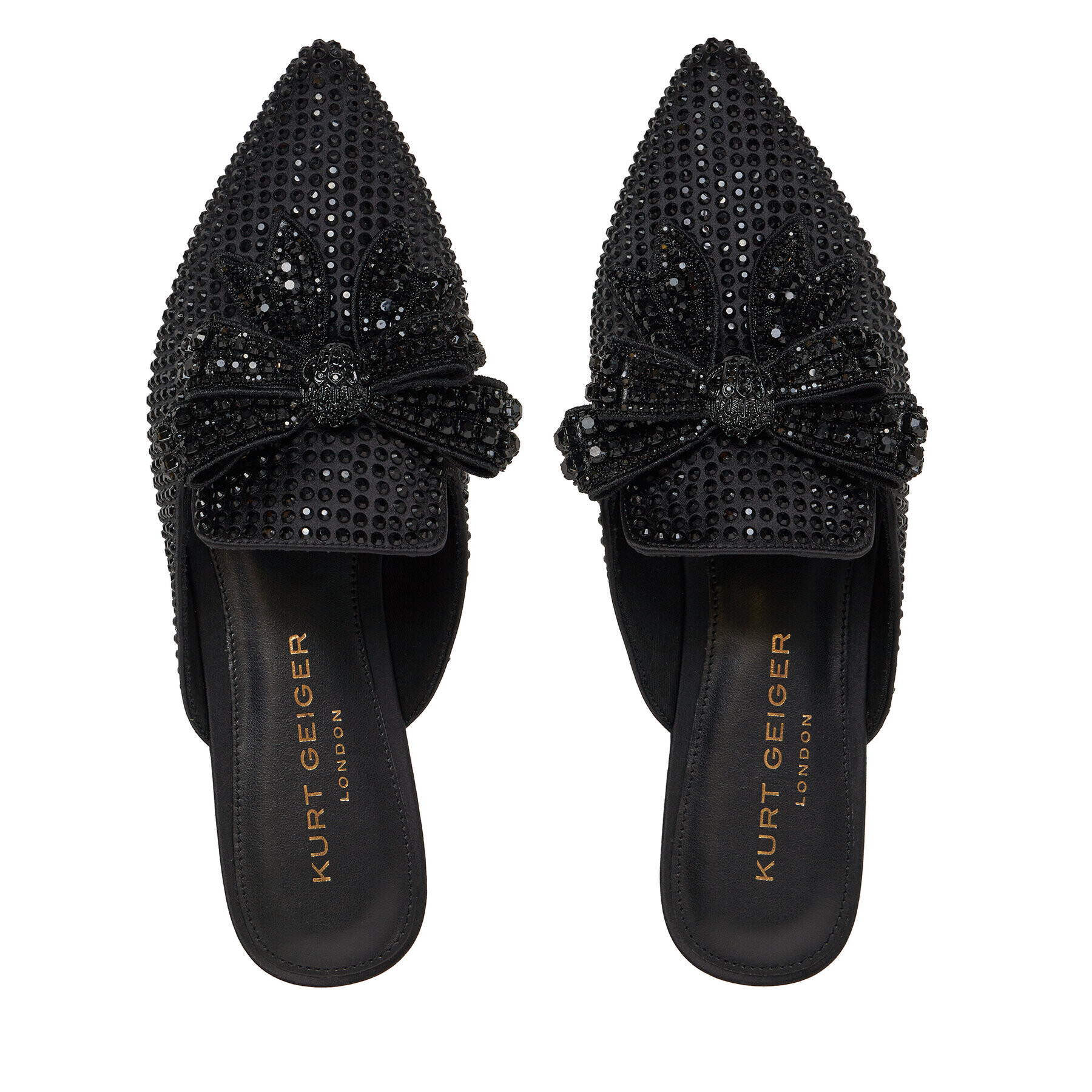 Kurt Geiger Чехли Olive Crystal Bow 624300759 Черен - Pepit.bg