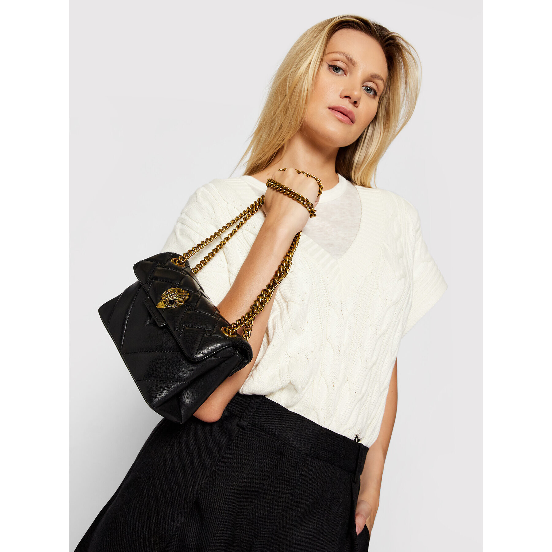 Kurt Geiger Дамска чанта Mini Kensington 1470805109 Черен - Pepit.bg