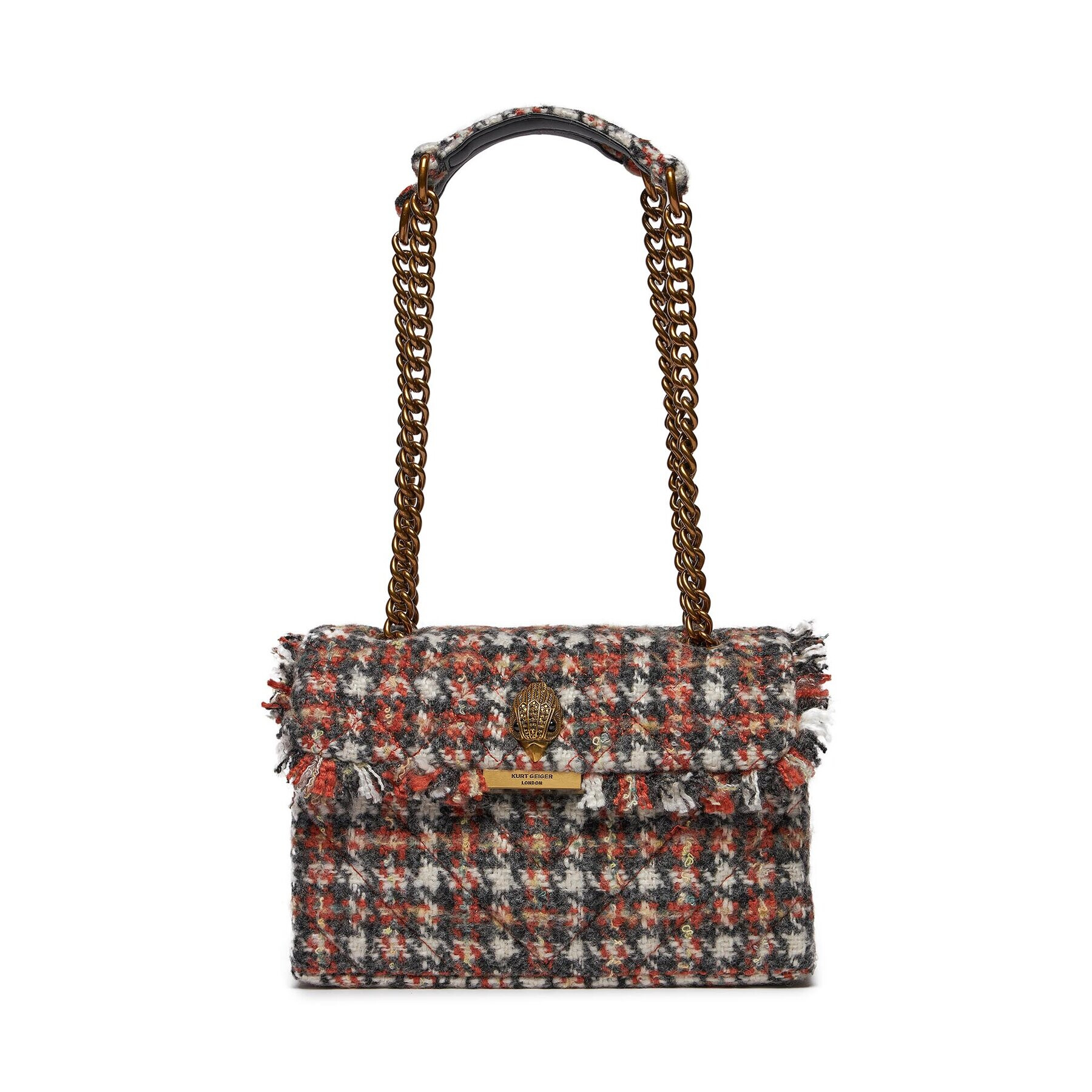 Kurt Geiger Дамска чанта 690-Tweed Kensington Bag 3614536609 Кафяв - Pepit.bg