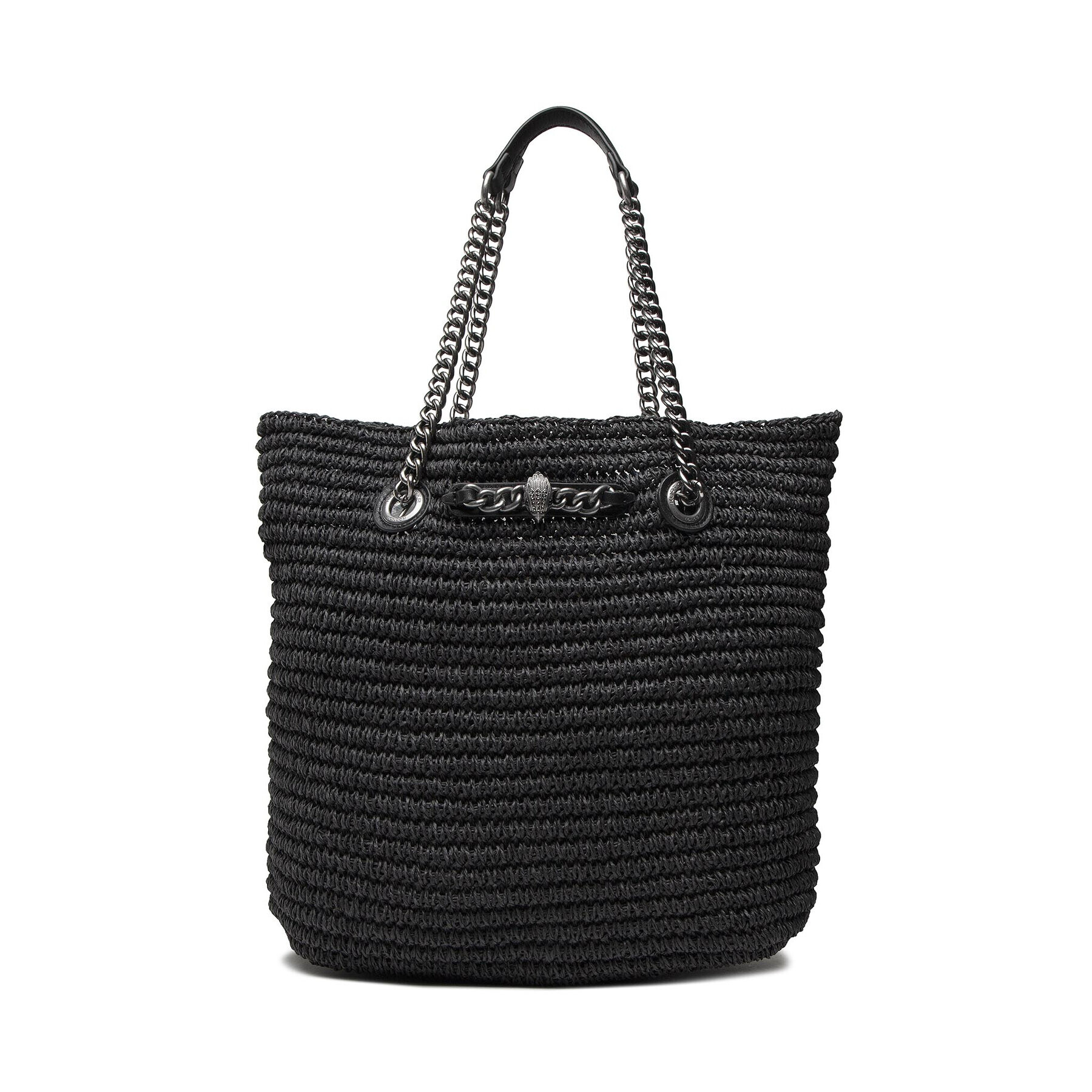 Kurt Geiger Дамска чанта Chelsea Raffia Tote 4104693999 Черен - Pepit.bg