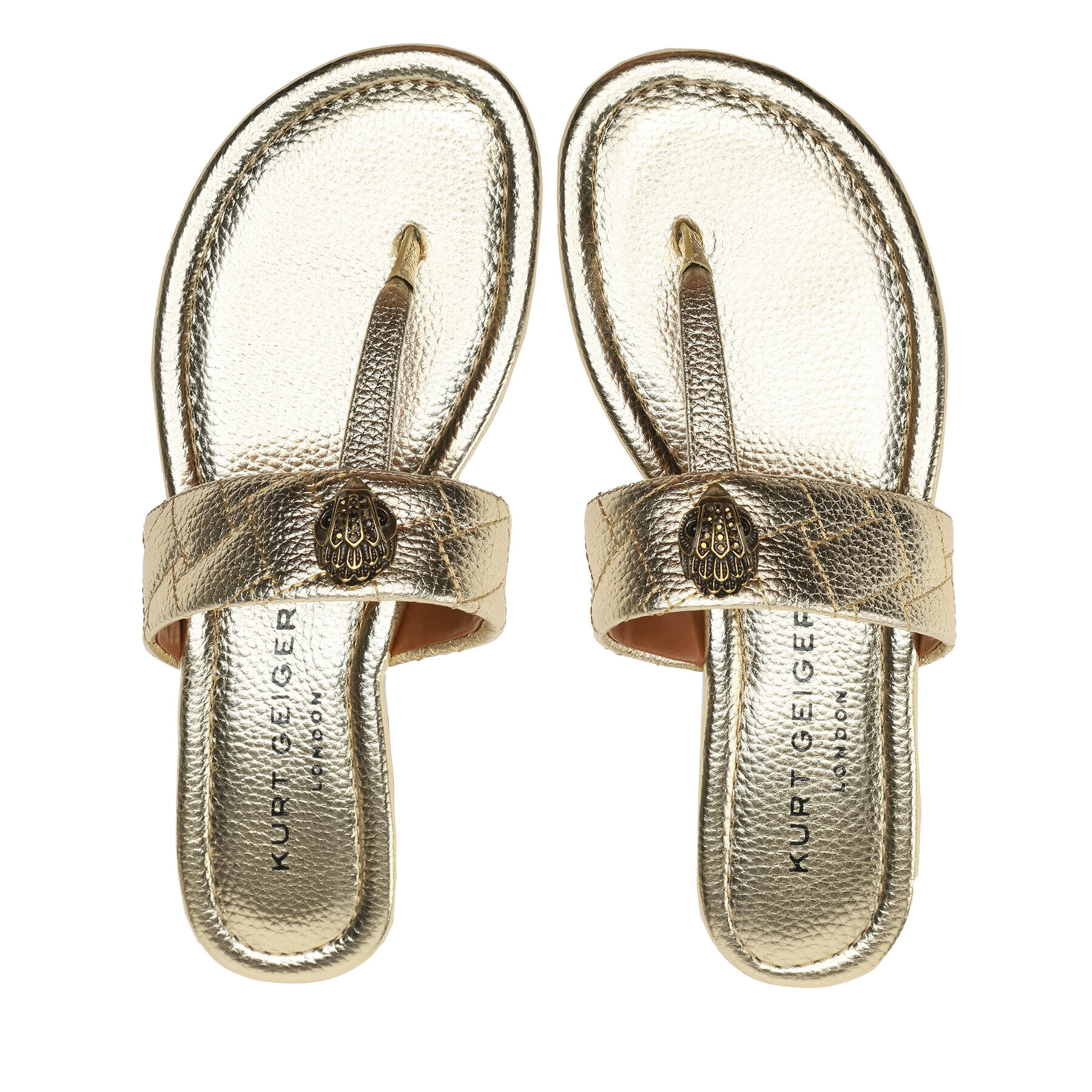 Kurt Geiger Джапанки Kensington T-Bar Sandal 8651461109 Златист - Pepit.bg