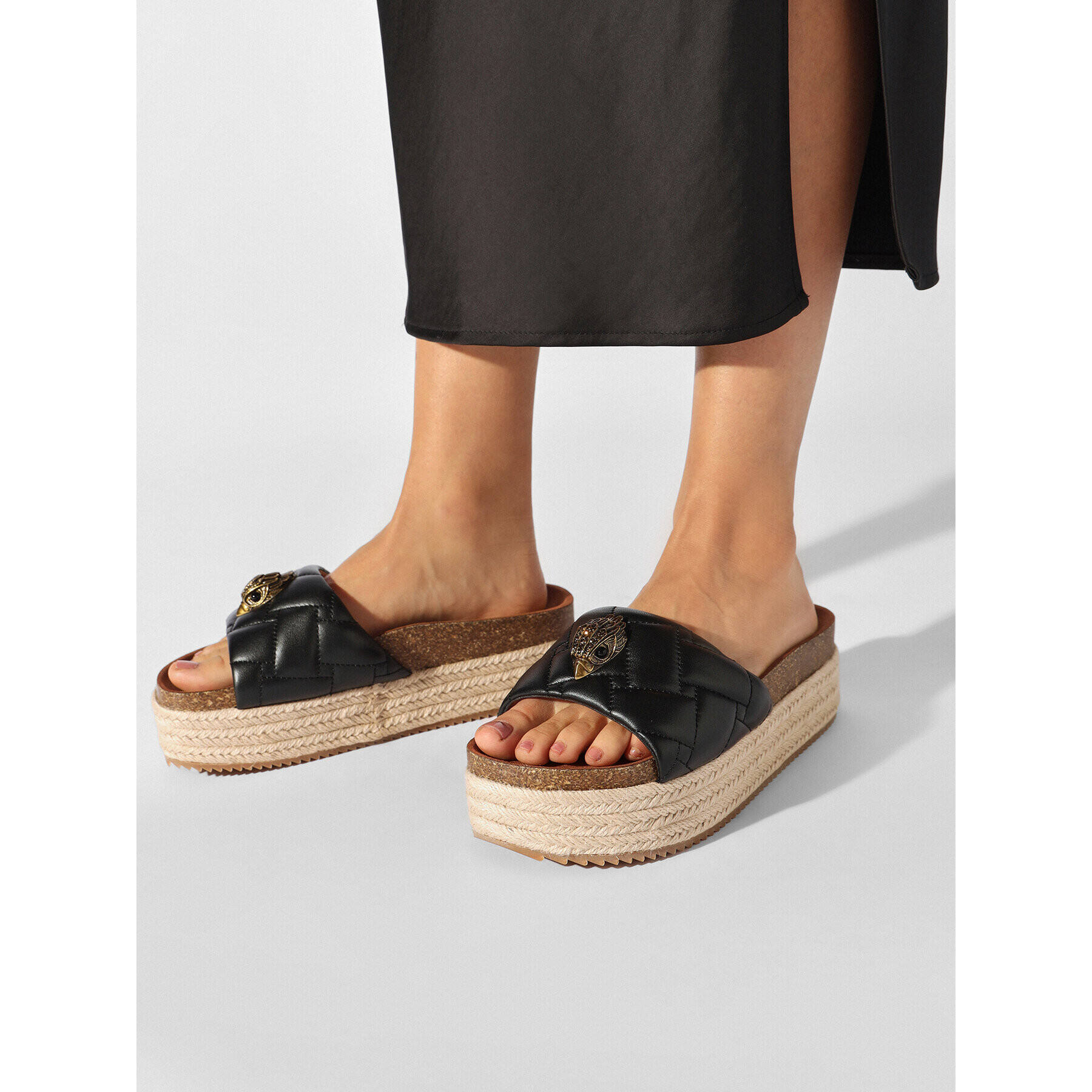 Kurt Geiger Еспадрили Kensington Flatform 9789400109 Черен - Pepit.bg