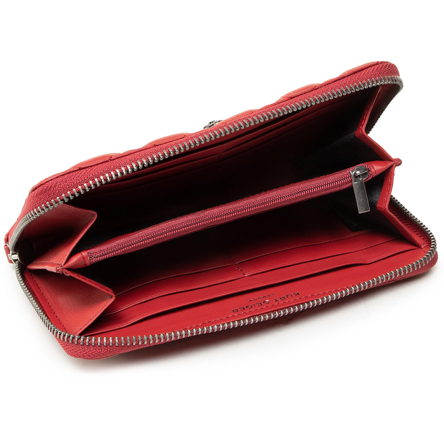 Kurt Geiger Голям дамски портфейл Zip Around Wallet Eagle 1803051109 Червен - Pepit.bg