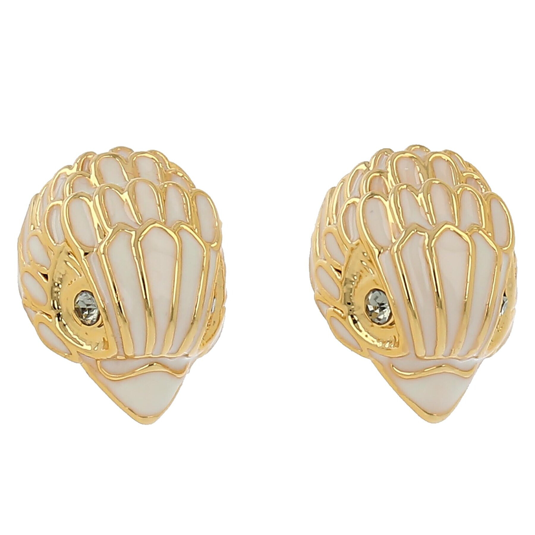 Kurt Geiger Обици 691-Enamel Eagle Studs 0091110429 Бял - Pepit.bg