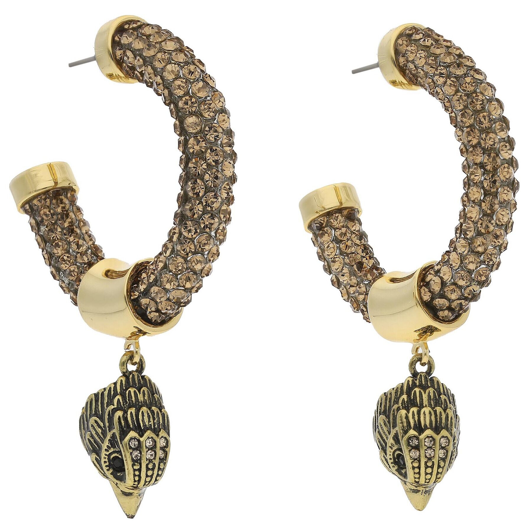 Kurt Geiger Обици Crystal Rope Hoops 9628861999 Златист - Pepit.bg