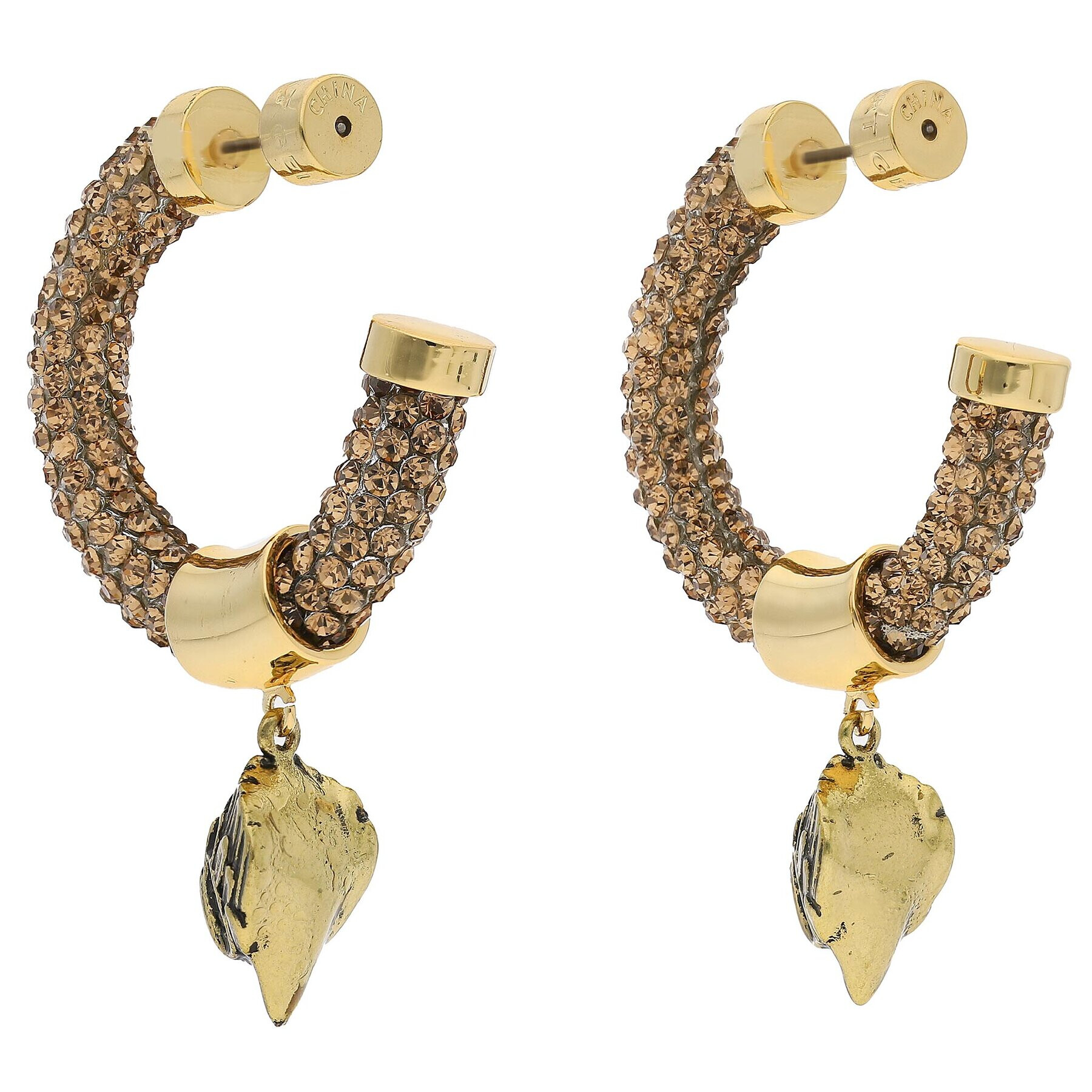 Kurt Geiger Обици Crystal Rope Hoops 9628861999 Златист - Pepit.bg