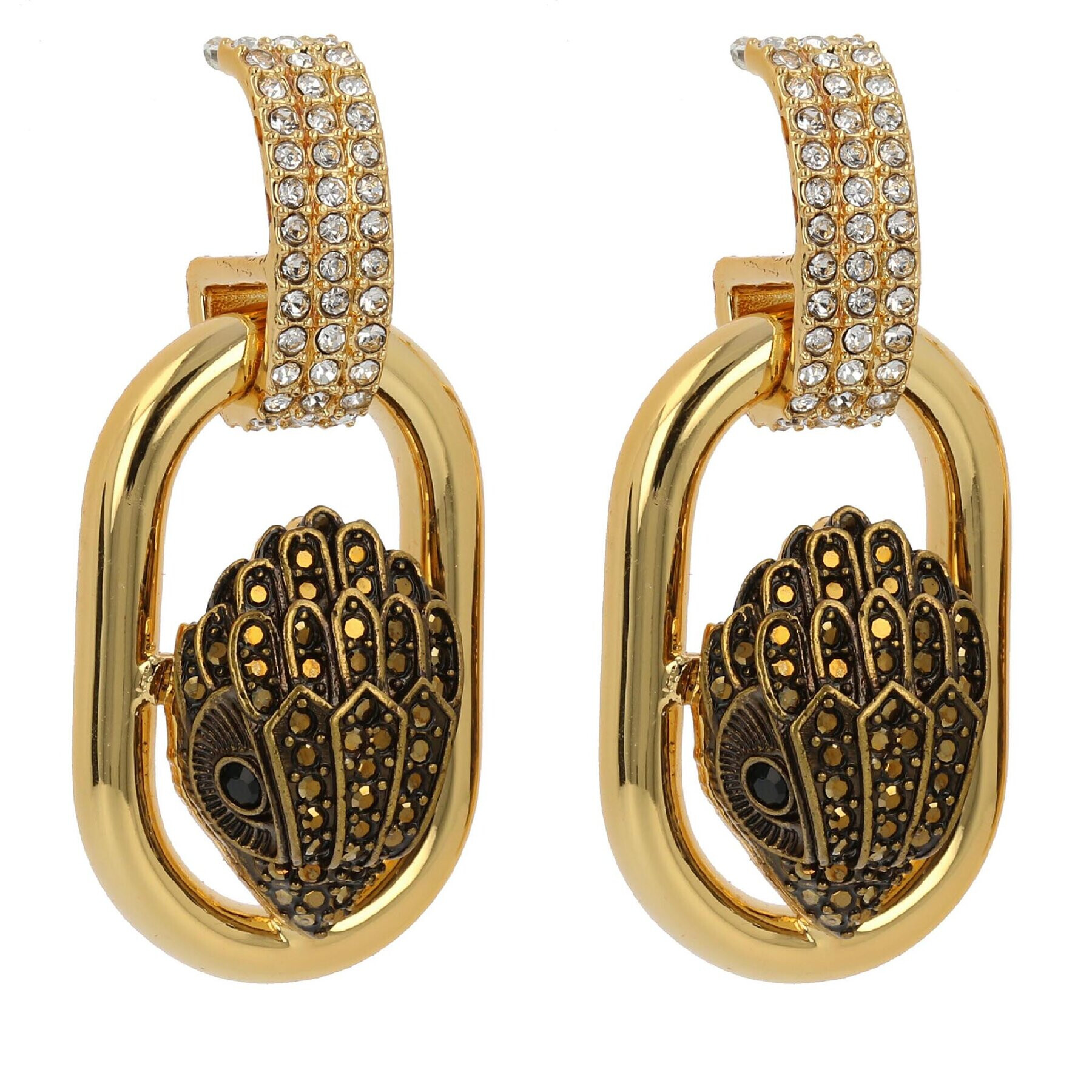 Kurt Geiger Обици Eagle Link Drop Earrings 1343361429 Златист - Pepit.bg