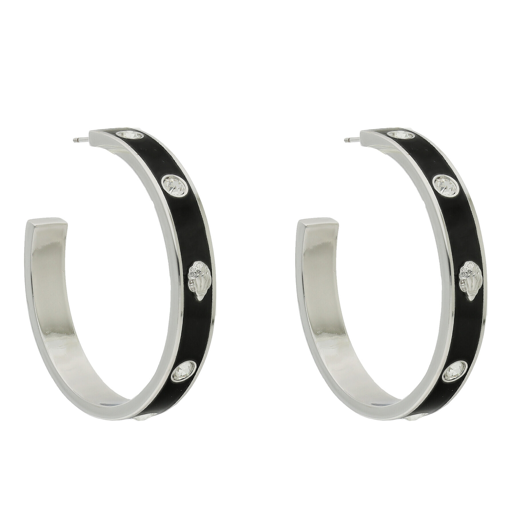 Kurt Geiger Обици Enamel Eagle Lg Hoops 9400805429 Черен - Pepit.bg
