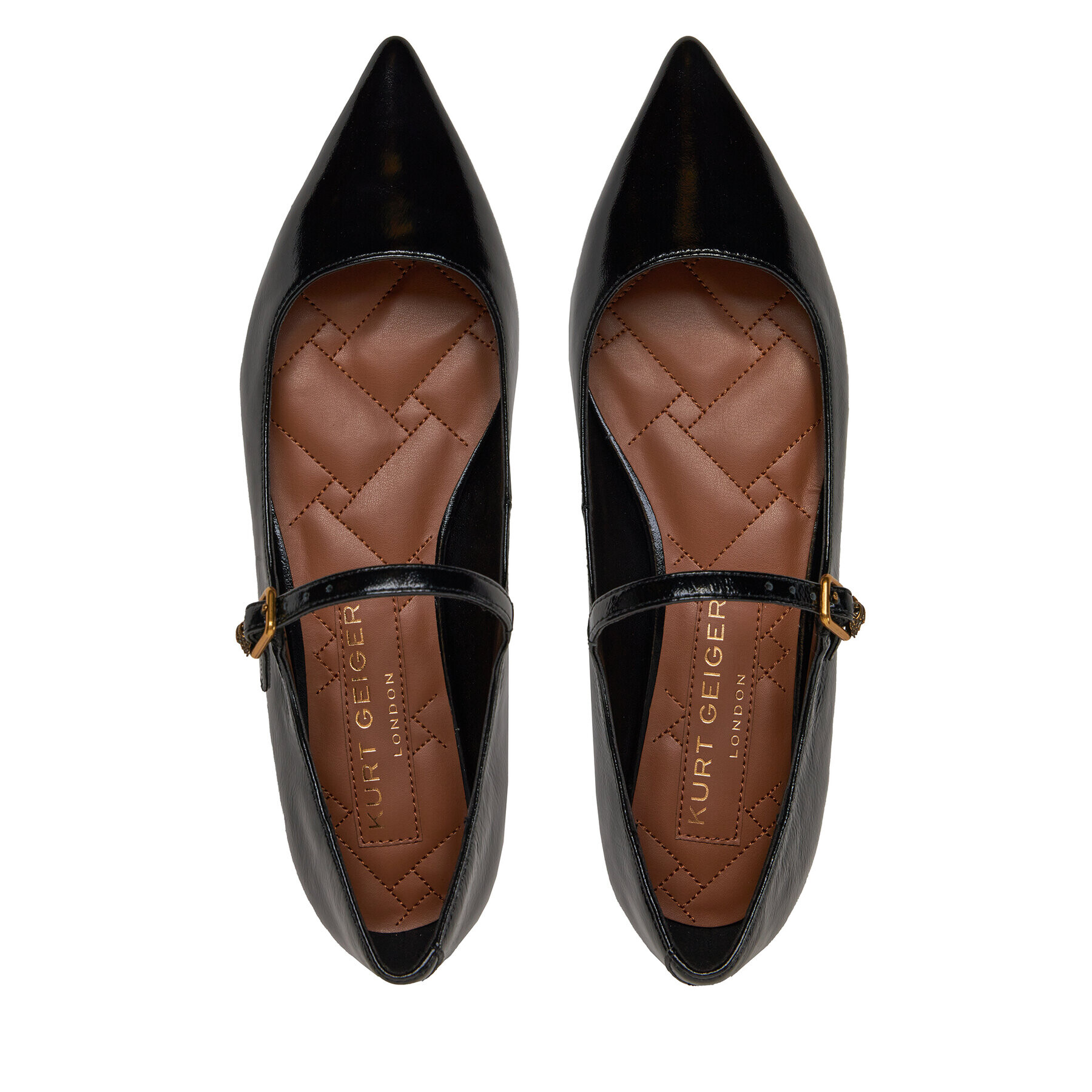 Kurt Geiger Обувки Regent Flat Mary Jane 1277400309 Черен - Pepit.bg