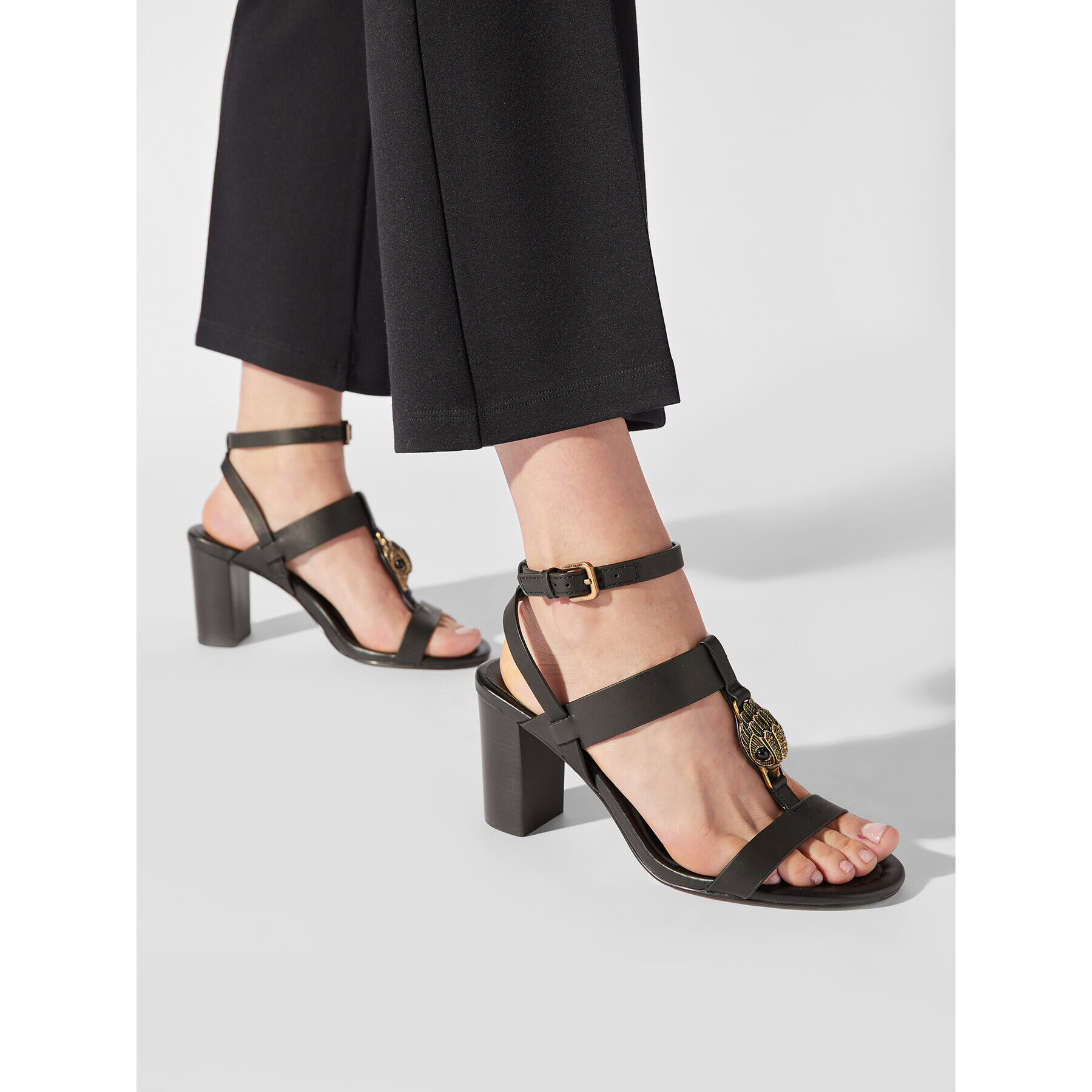 Kurt Geiger Сандали Hampton T-Bar Block 9791100109 Черен - Pepit.bg