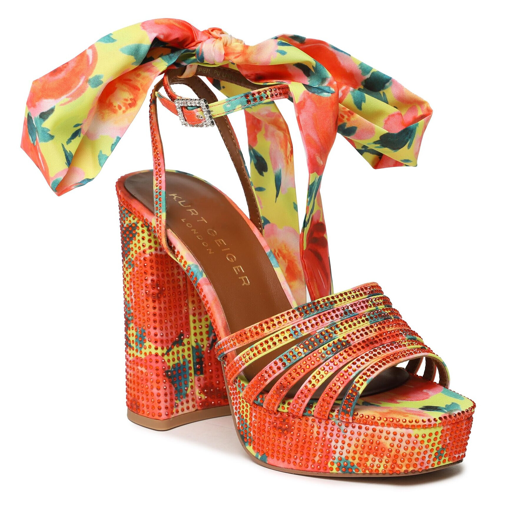 Kurt Geiger Сандали Pierra Ankle Tie Platform 9797691609 Оранжев - Pepit.bg