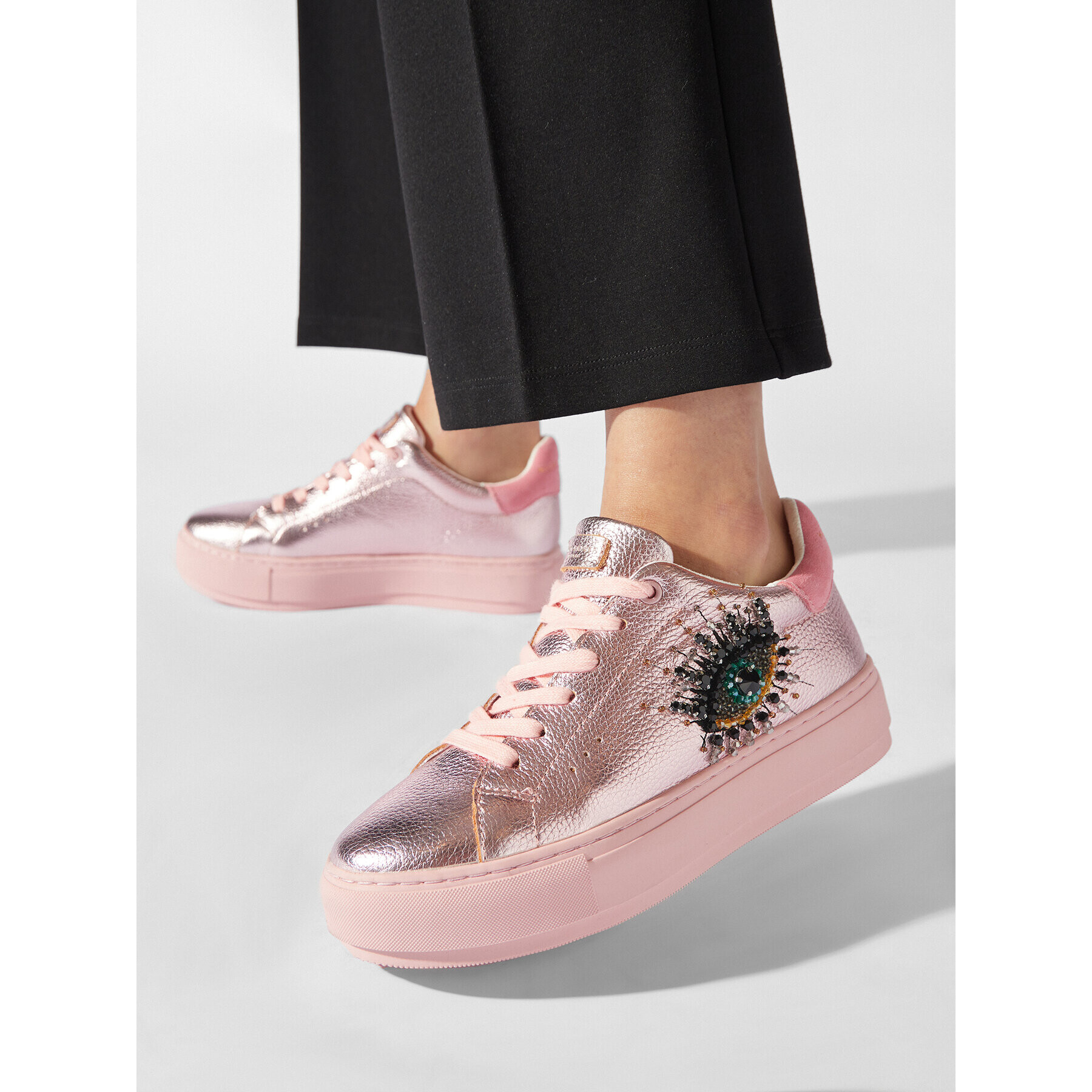 Kurt Geiger Сникърси Laney Eye 8487353109 Розов - Pepit.bg