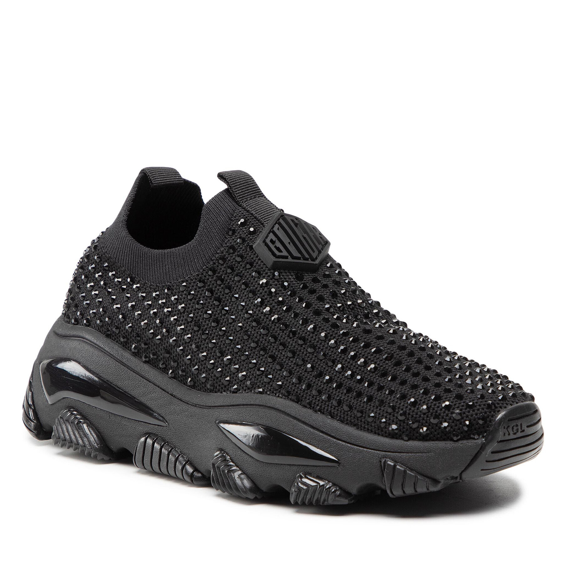 Kurt Geiger Сникърси Lettie Knit Crystals 8487100609 Черен - Pepit.bg