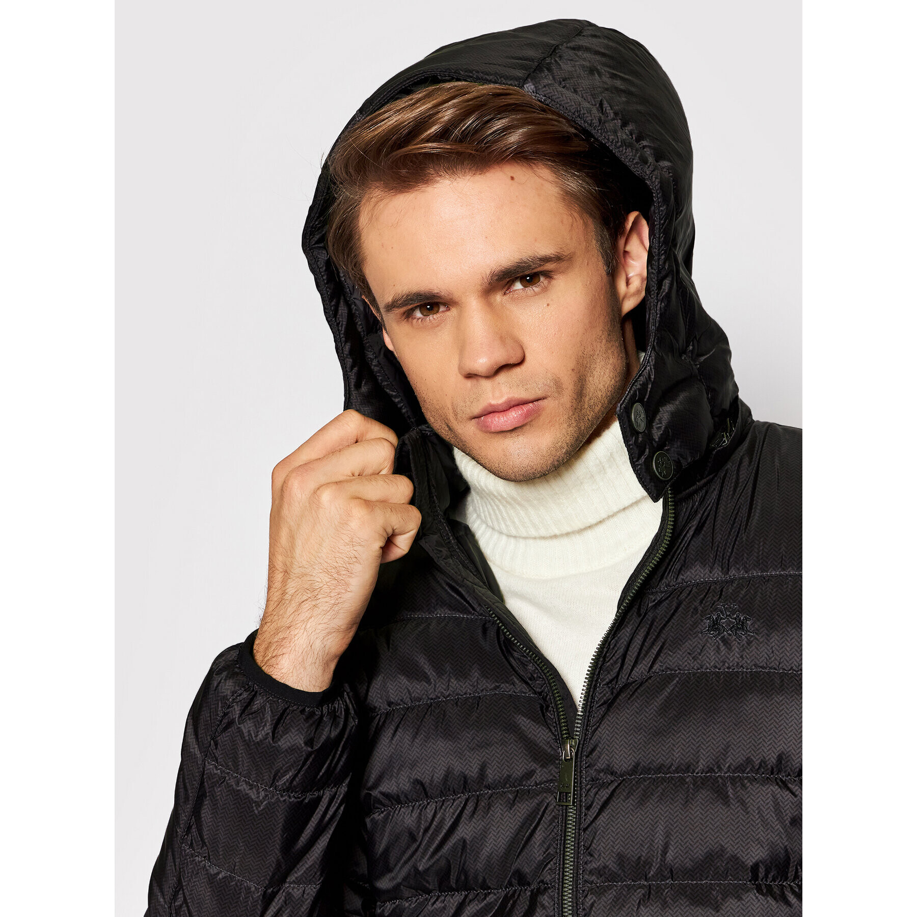 La Martina Пухено яке SMO002 PL109 Черен Regular Fit - Pepit.bg