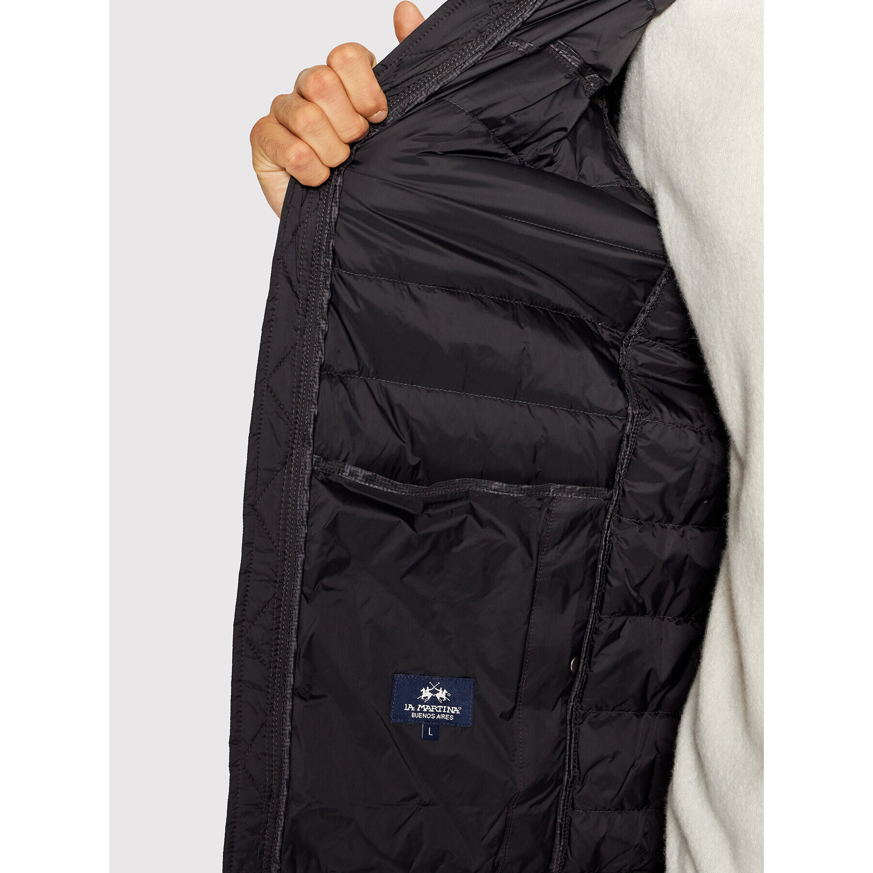 La Martina Пухено яке SMO002 PL109 Черен Regular Fit - Pepit.bg