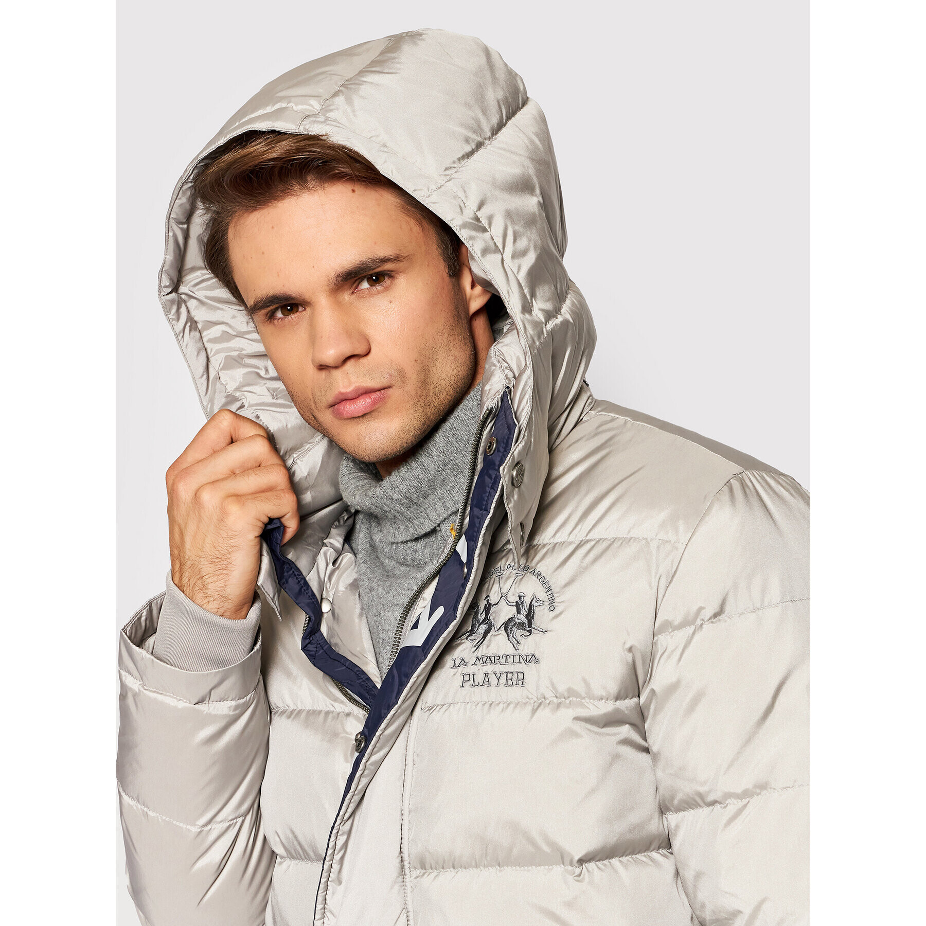 La Martina Пухено яке SMO602 PA038 Сребрист Regular Fit - Pepit.bg