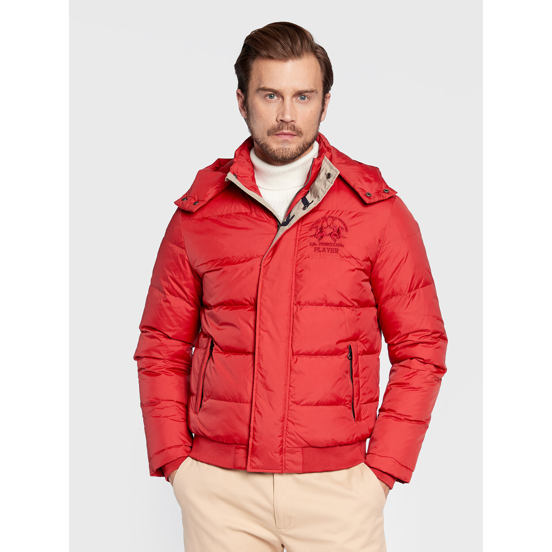 La Martina Пухено яке UMO602 PA003 Червен Regular Fit - Pepit.bg