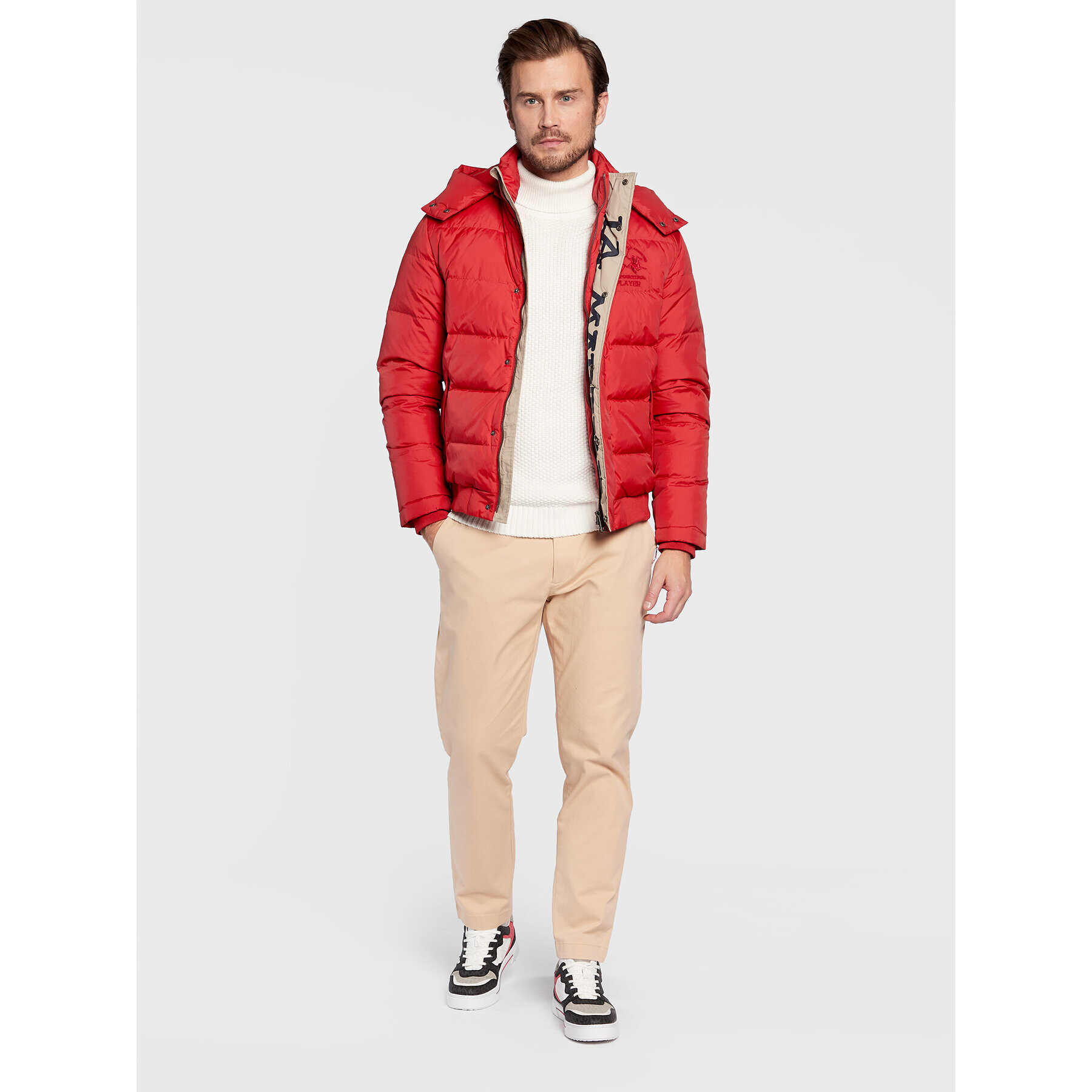 La Martina Пухено яке UMO602 PA003 Червен Regular Fit - Pepit.bg