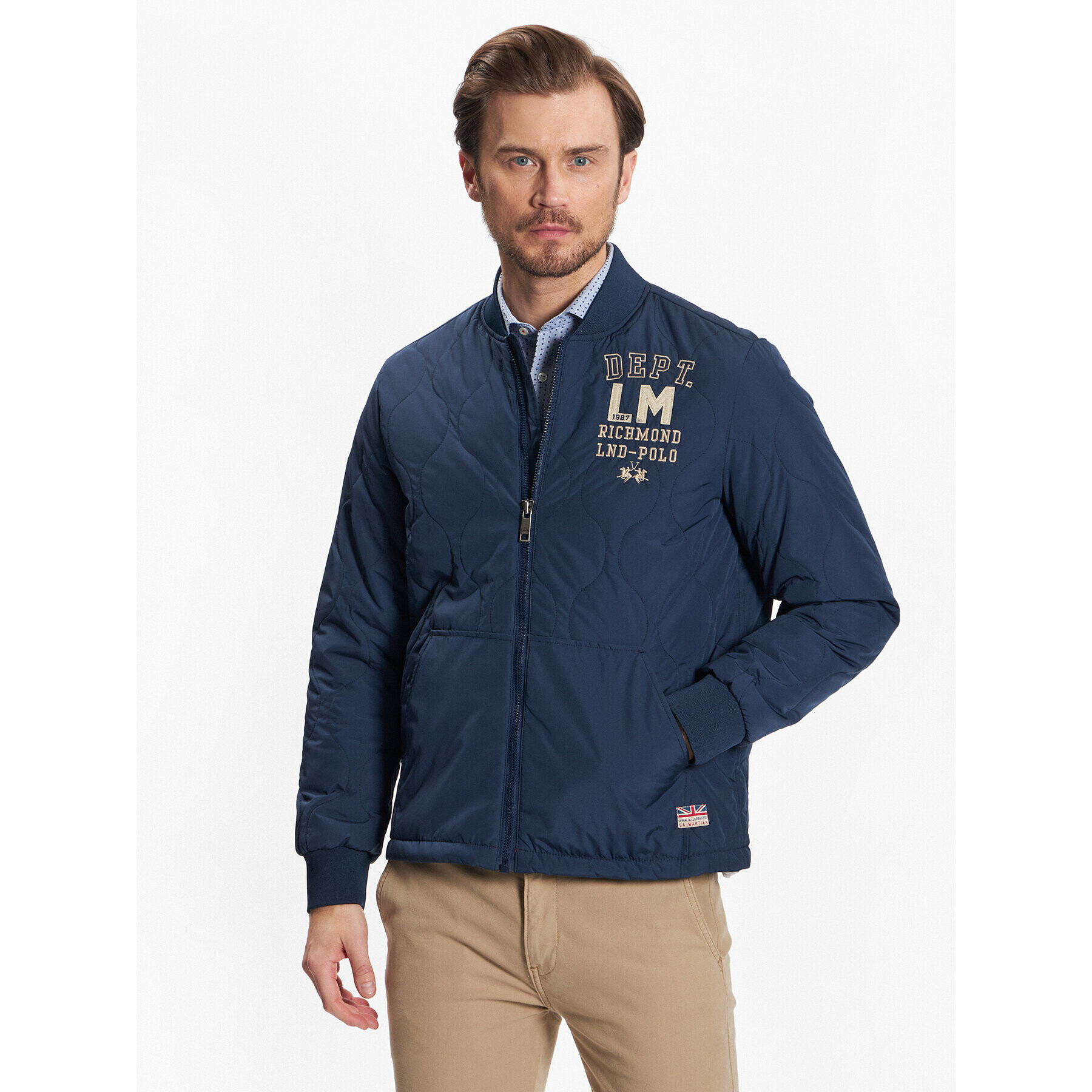 La Martina Пухено яке VMO300 PL028 Тъмносин Regular Fit - Pepit.bg