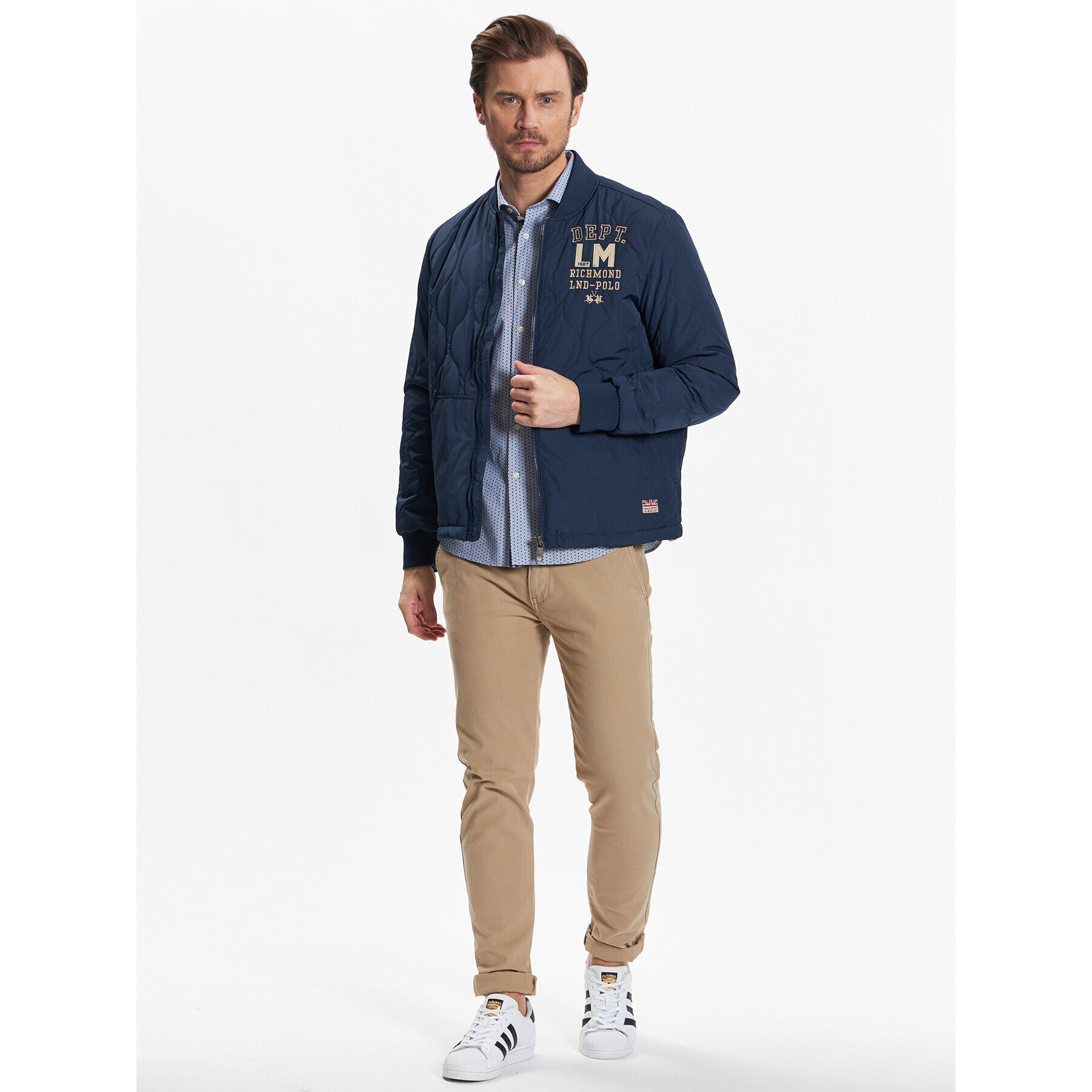 La Martina Пухено яке VMO300 PL028 Тъмносин Regular Fit - Pepit.bg