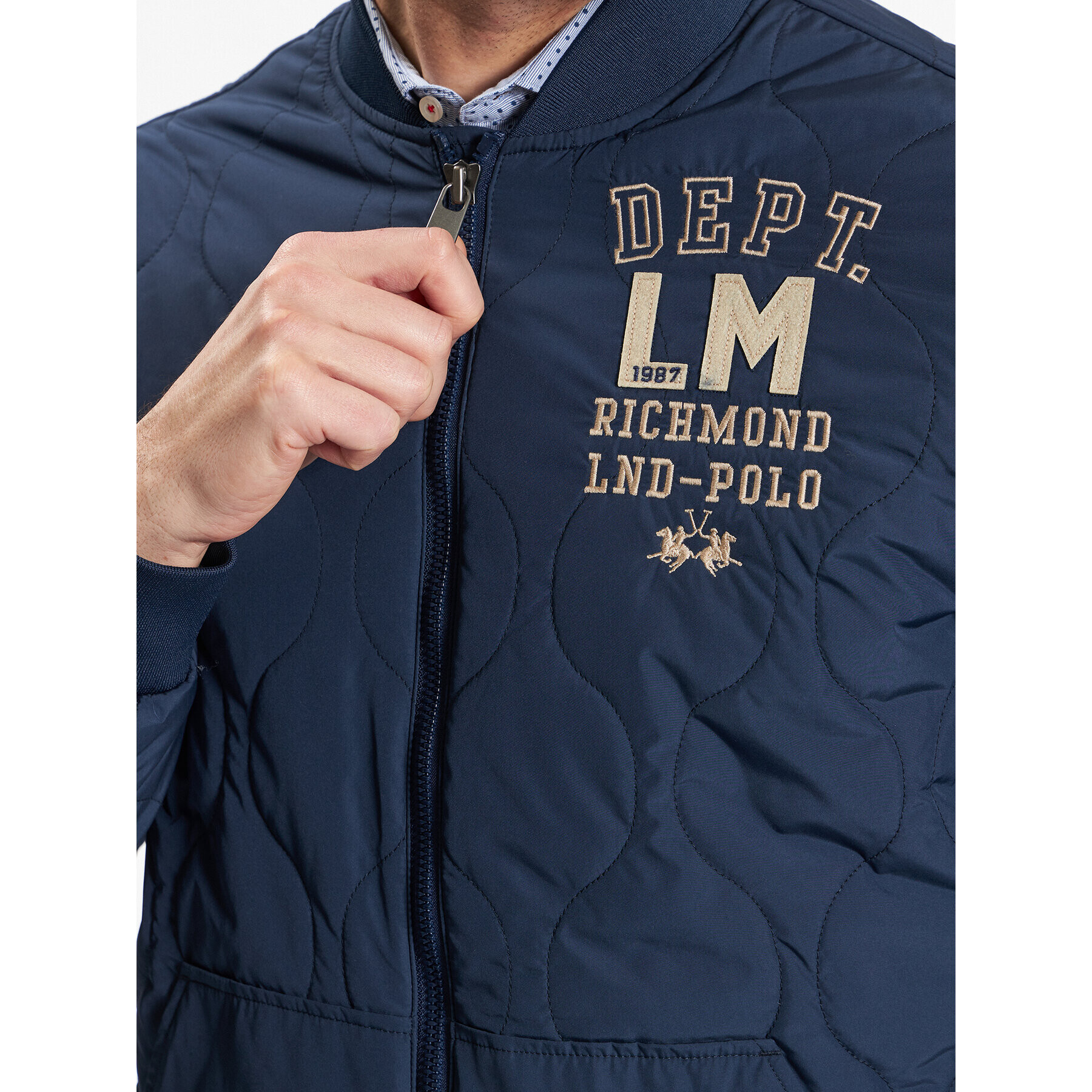 La Martina Пухено яке VMO300 PL028 Тъмносин Regular Fit - Pepit.bg