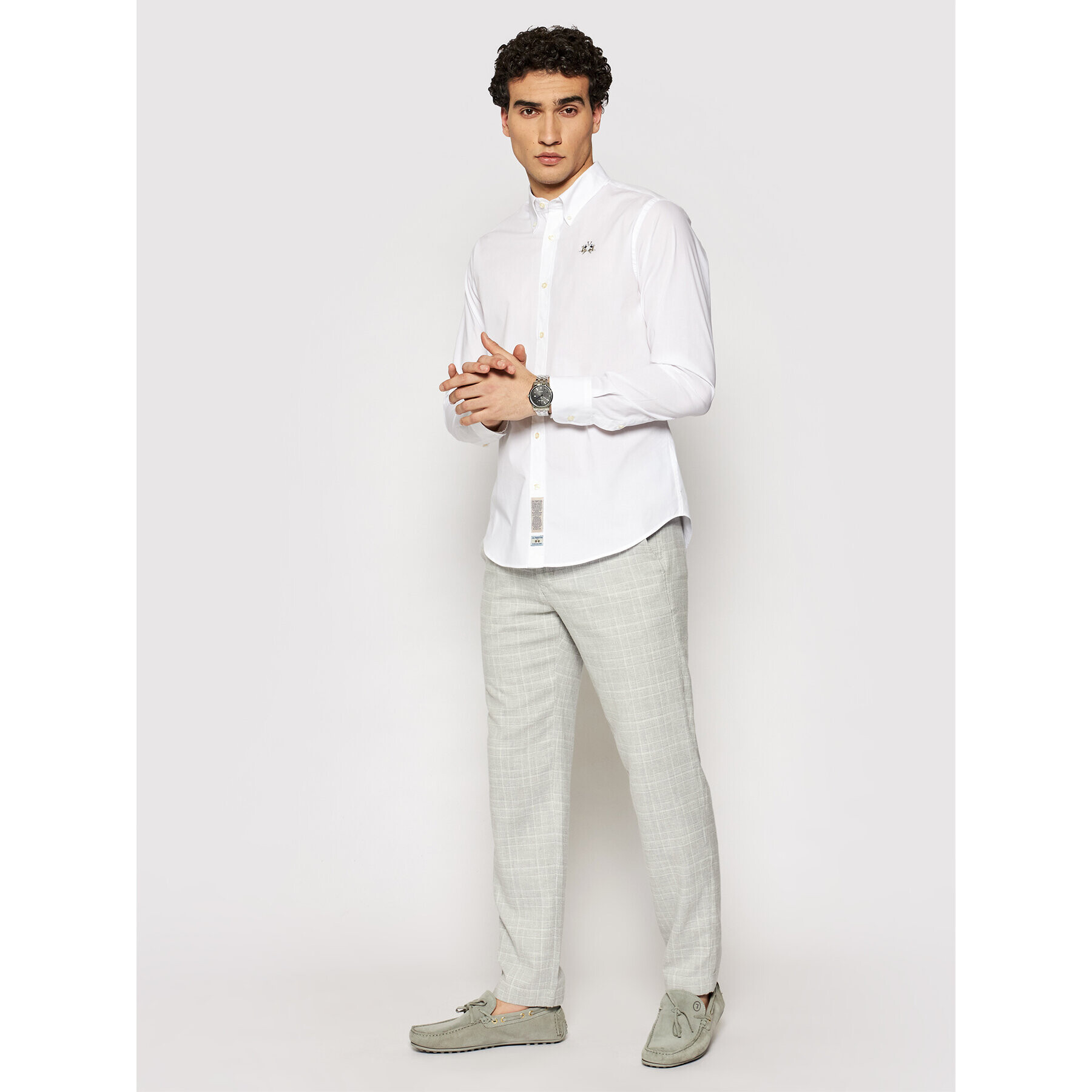 La Martina Риза CCMC02 PP003 Бял Slim Fit - Pepit.bg