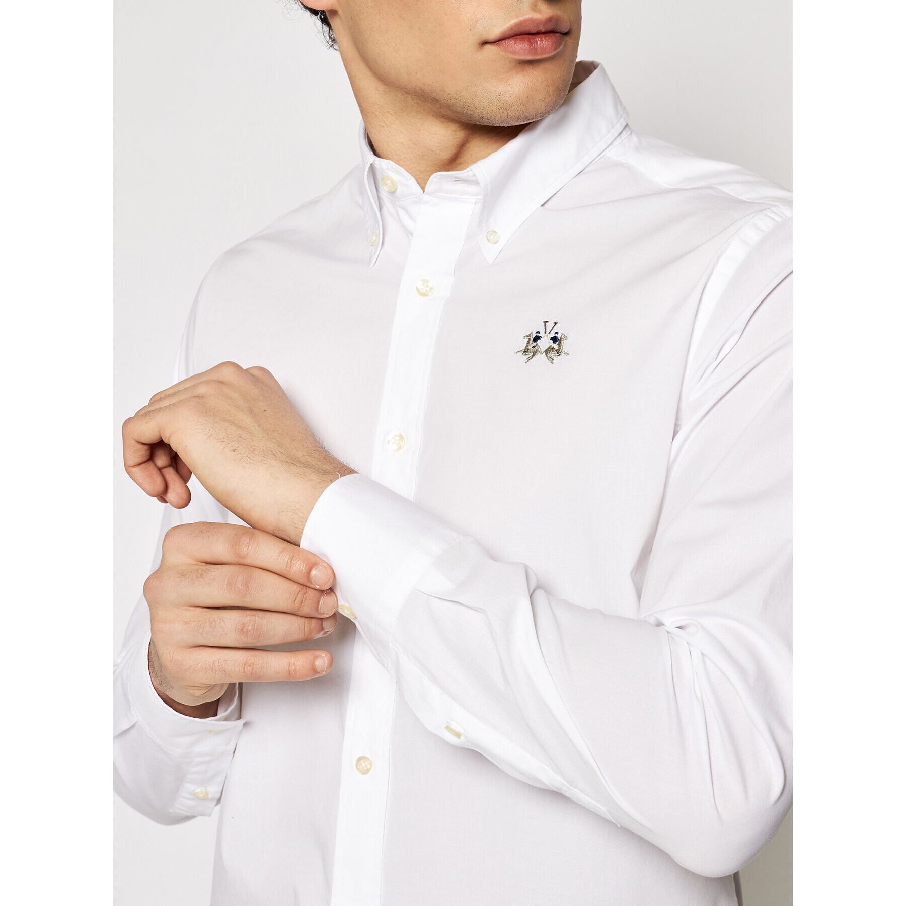 La Martina Риза CCMC02 PP003 Бял Slim Fit - Pepit.bg