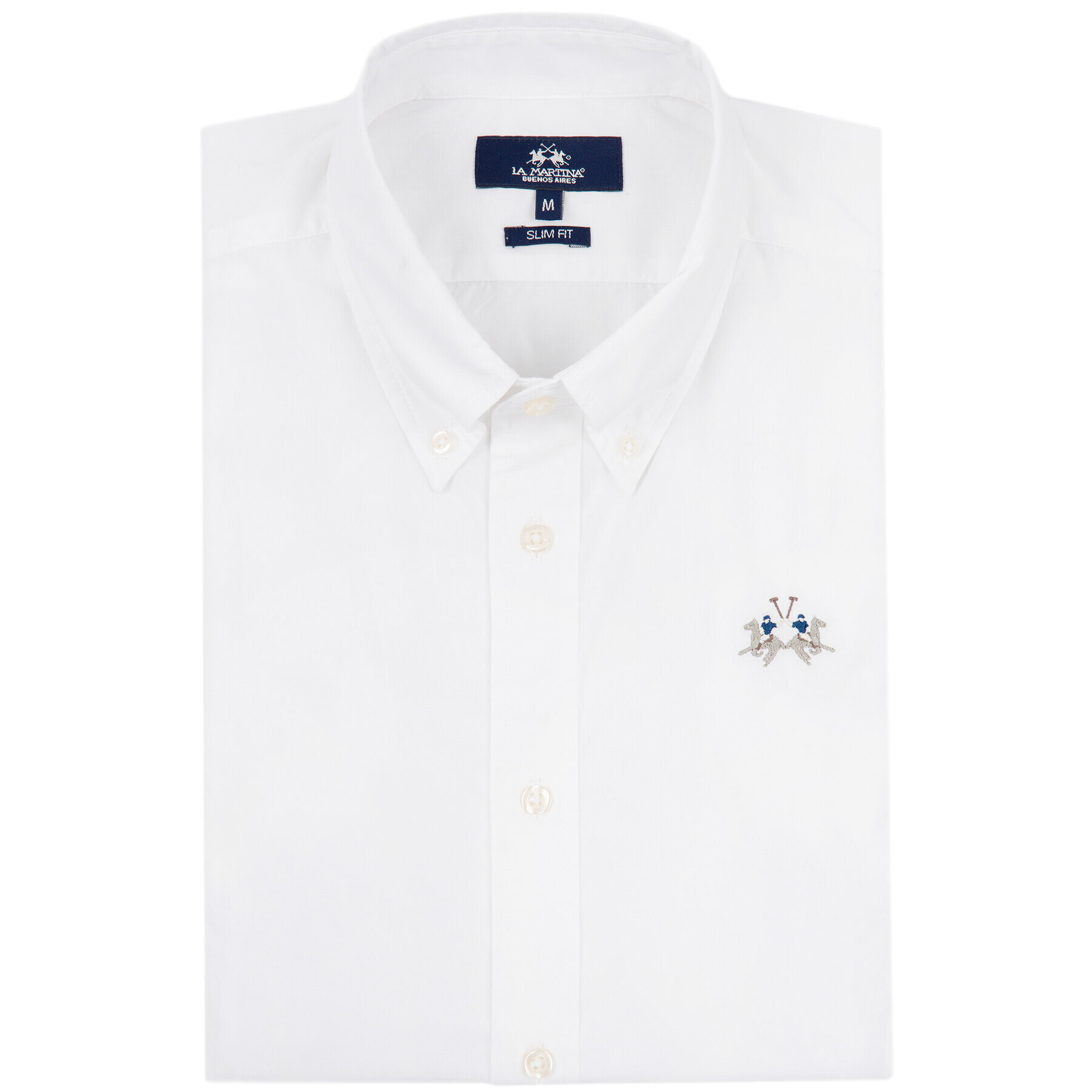 La Martina Риза CCMC02 PP003 Бял Slim Fit - Pepit.bg