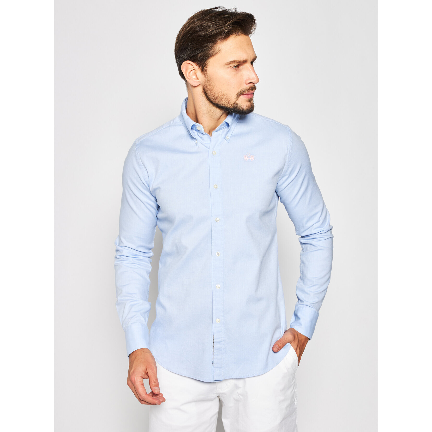 La Martina Риза CCMC03 OX014 Син Slim Fit - Pepit.bg