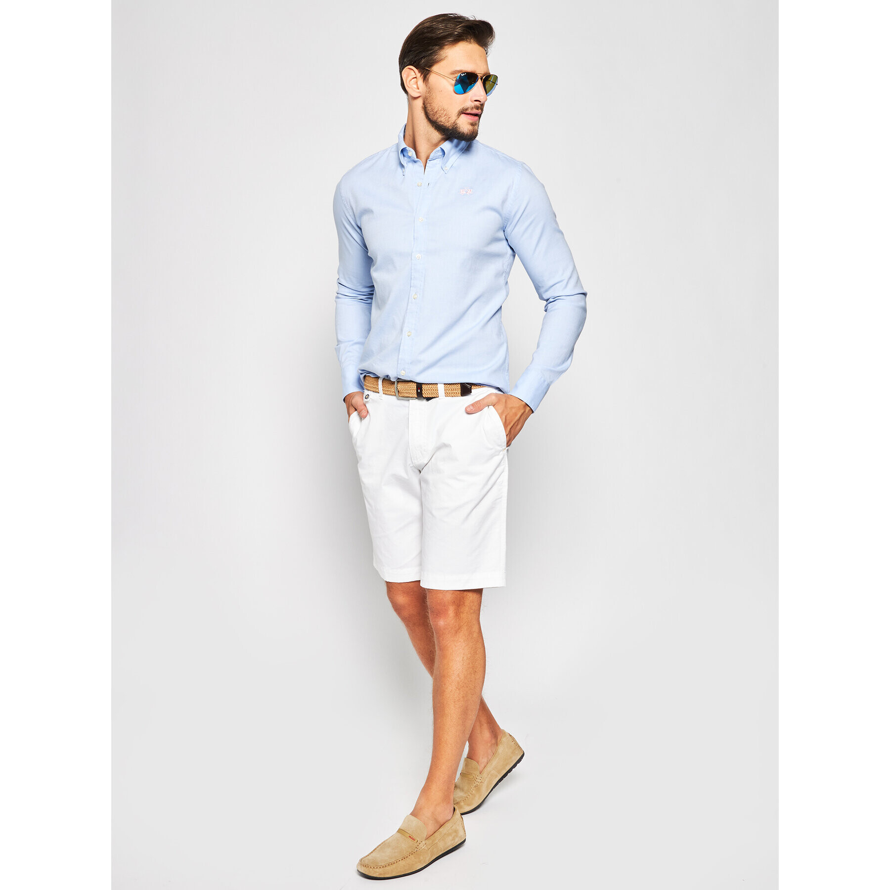 La Martina Риза CCMC03 OX014 Син Slim Fit - Pepit.bg