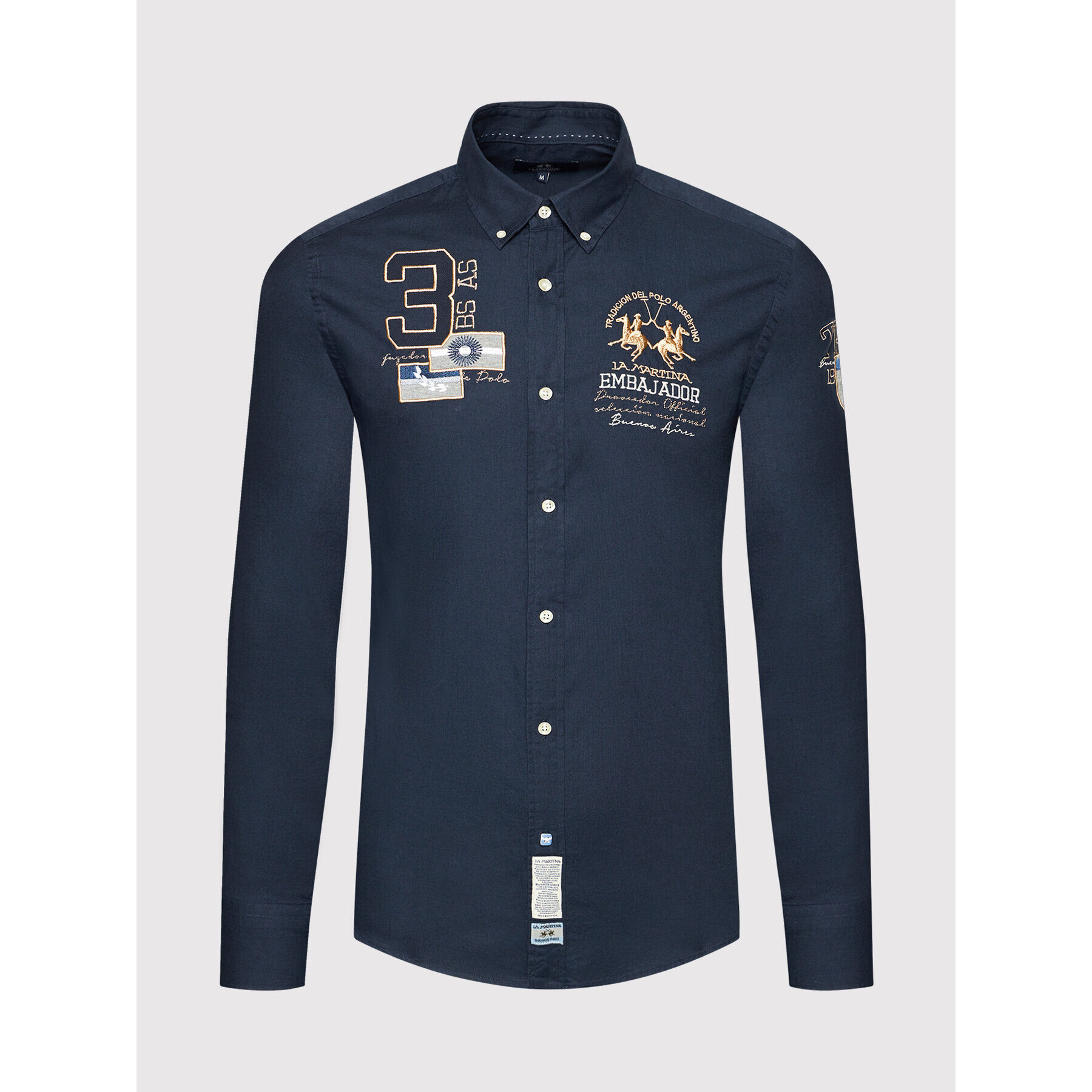 La Martina Риза SMC302 OX077 Тъмносин Regular Fit - Pepit.bg