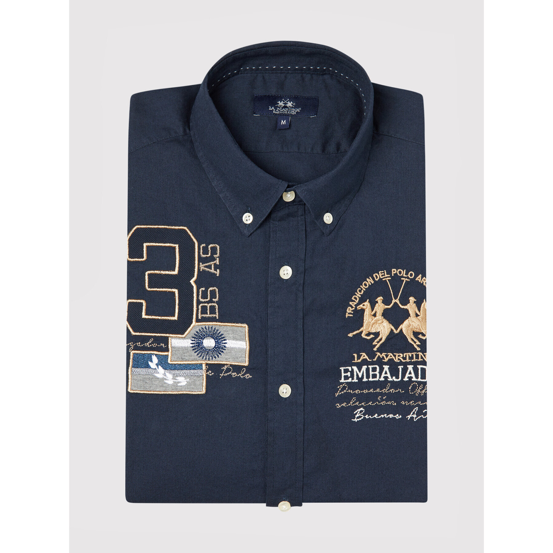 La Martina Риза SMC302 OX077 Тъмносин Regular Fit - Pepit.bg