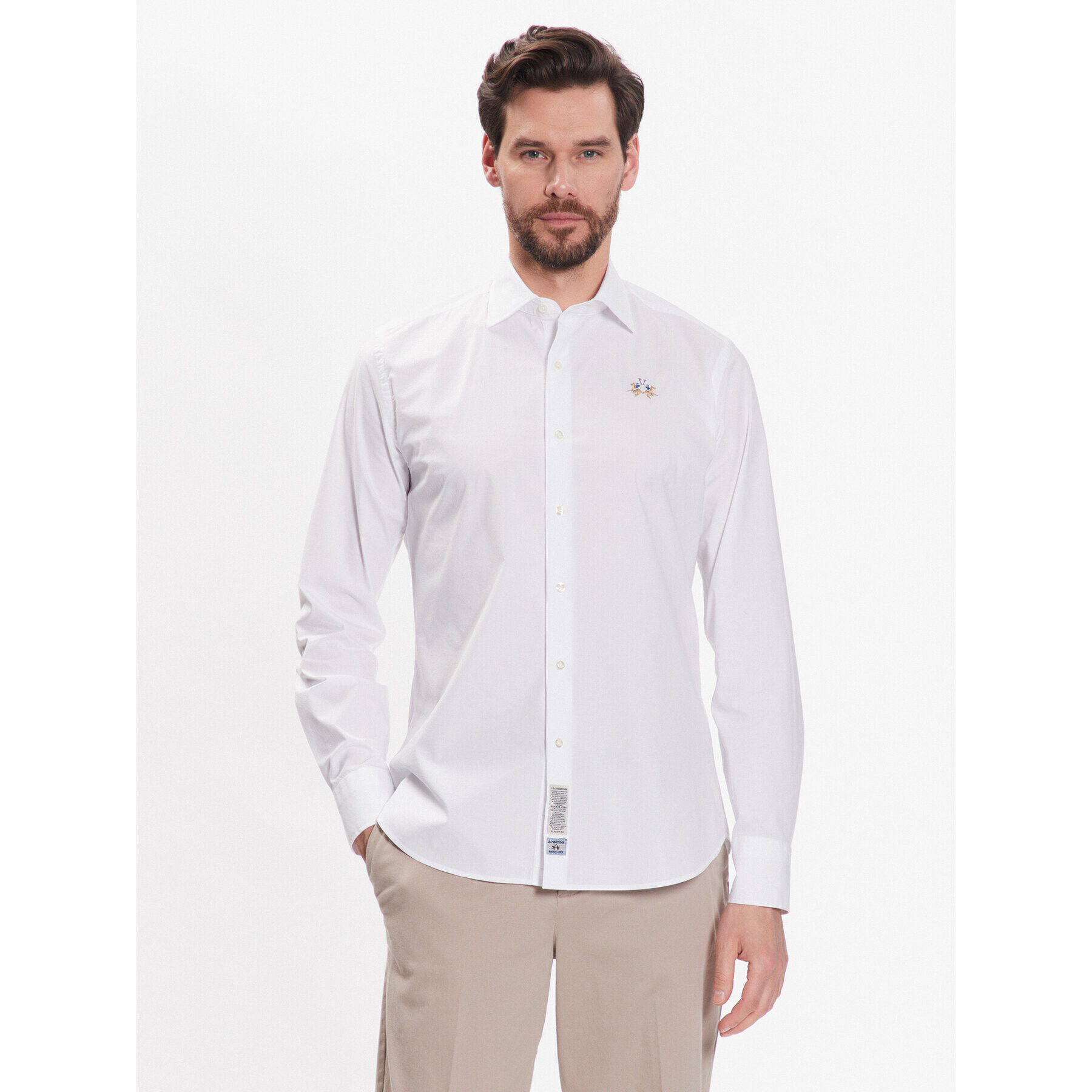 La Martina Риза VMC002 PP483 Бял Slim Fit - Pepit.bg