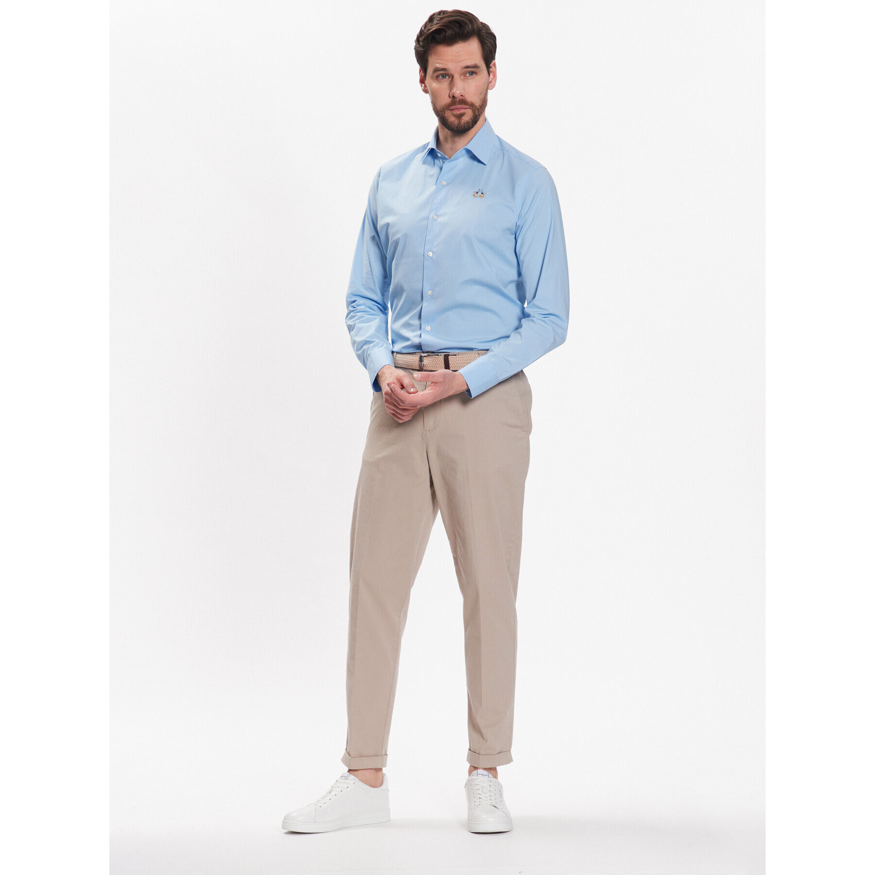 La Martina Риза VMC002 PP483 Син Slim Fit - Pepit.bg