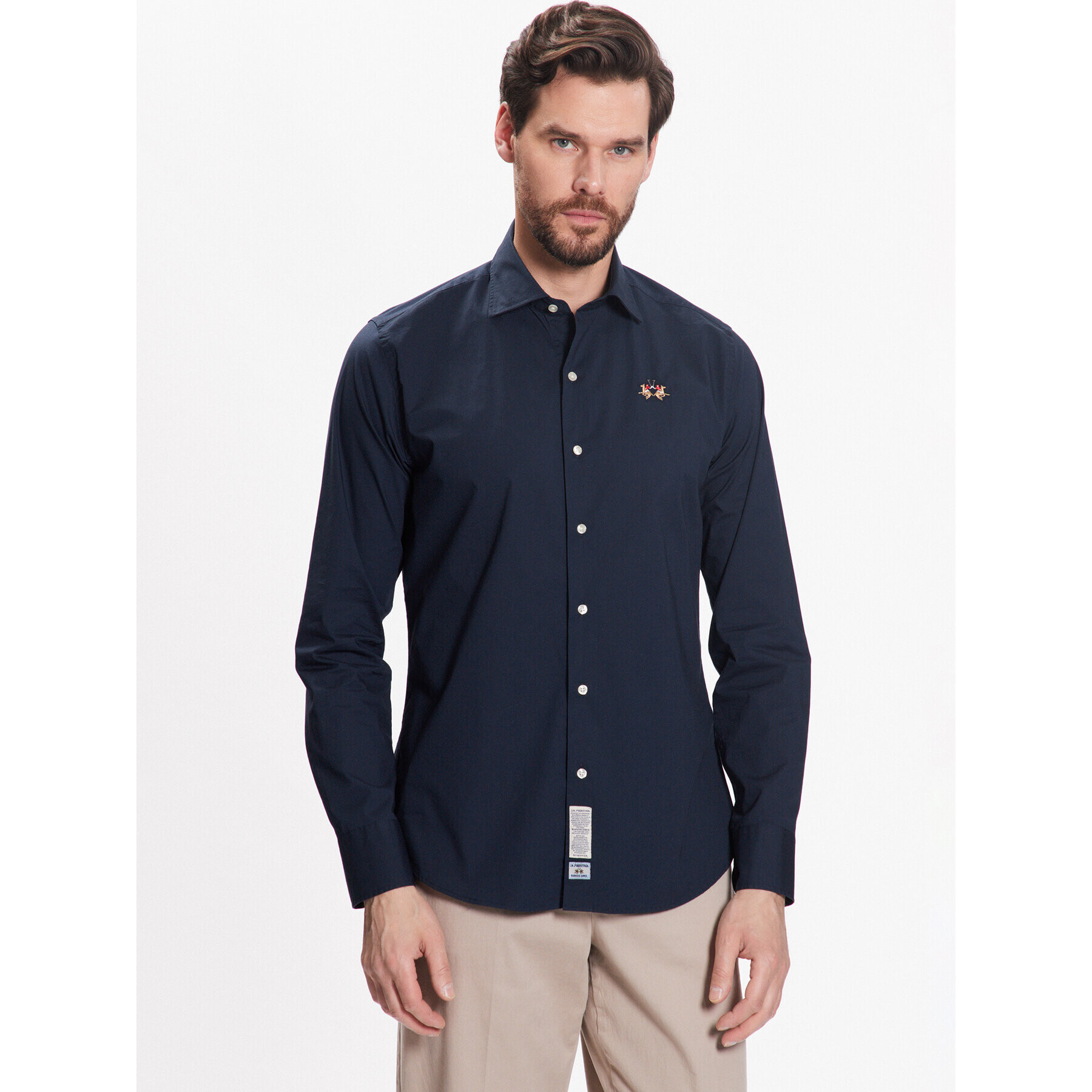 La Martina Риза VMC002 PP483 Тъмносин Slim Fit - Pepit.bg
