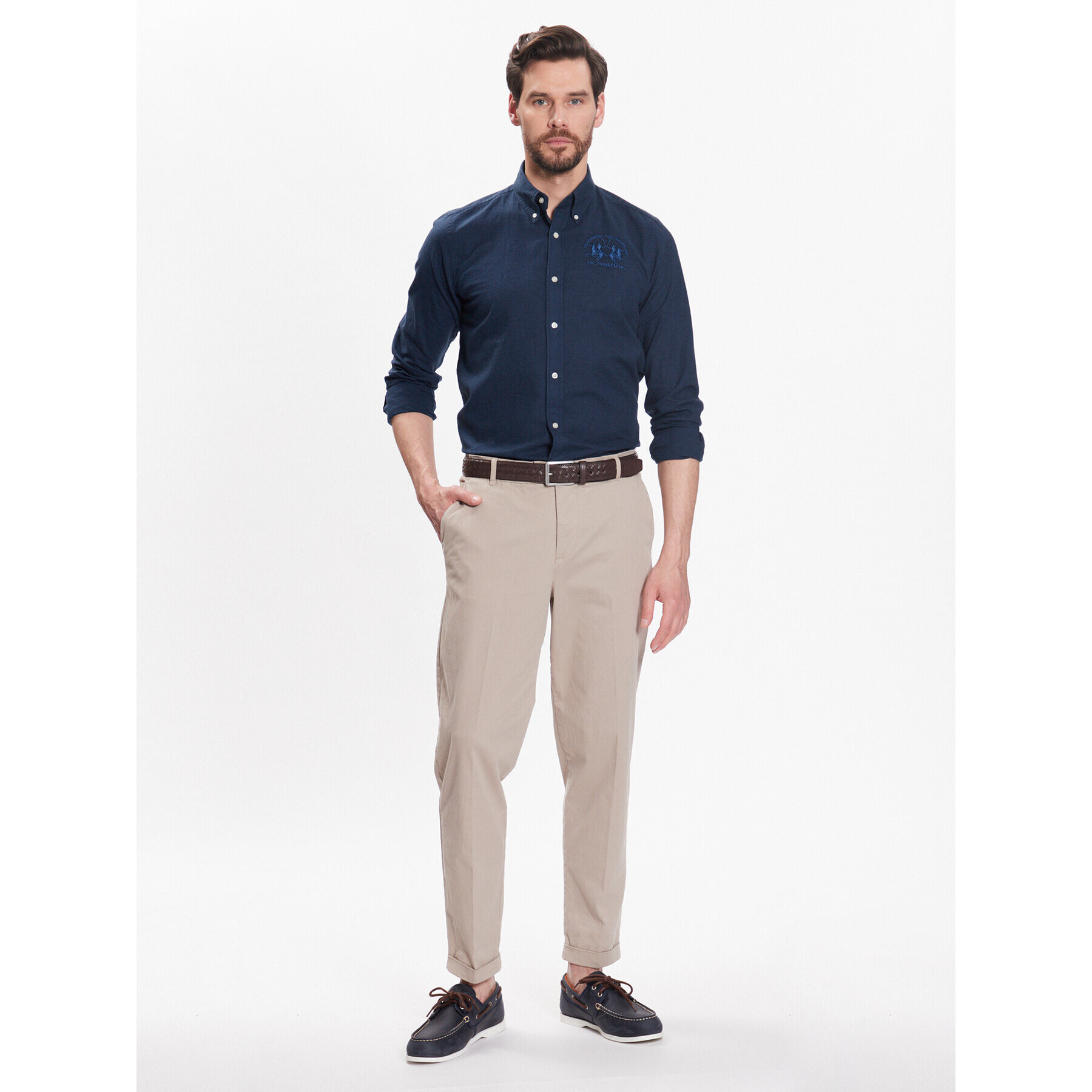 La Martina Риза VMC004 TL072 Тъмносин Slim Fit - Pepit.bg