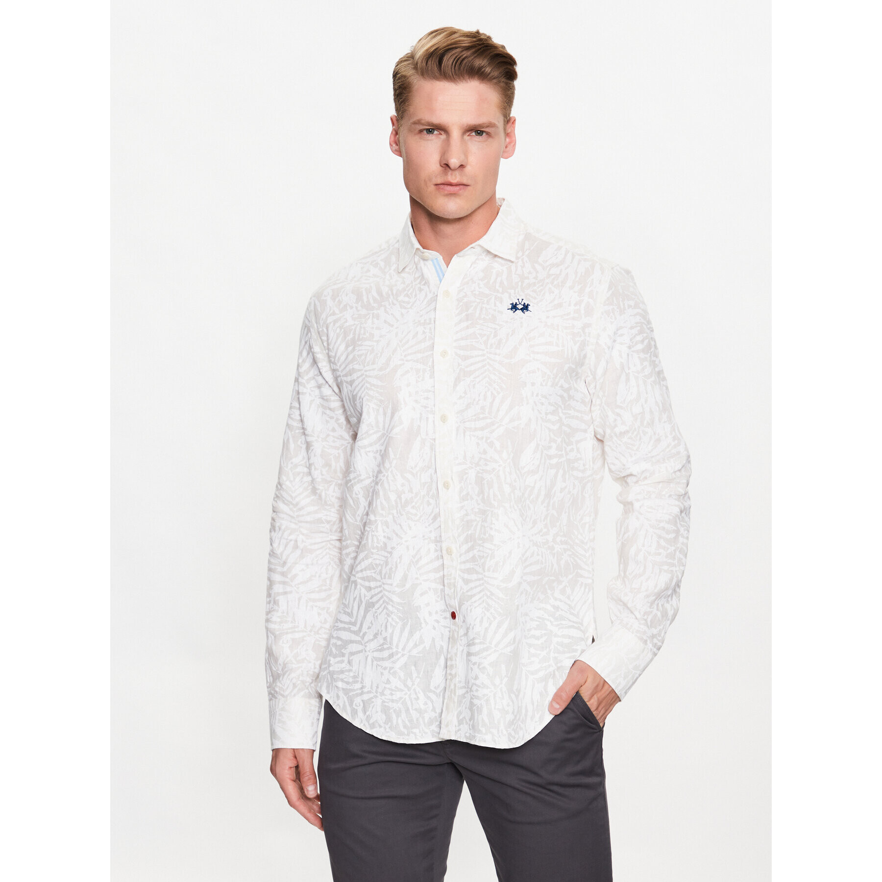 La Martina Риза VMC026 TL126 Бял Regular Fit - Pepit.bg