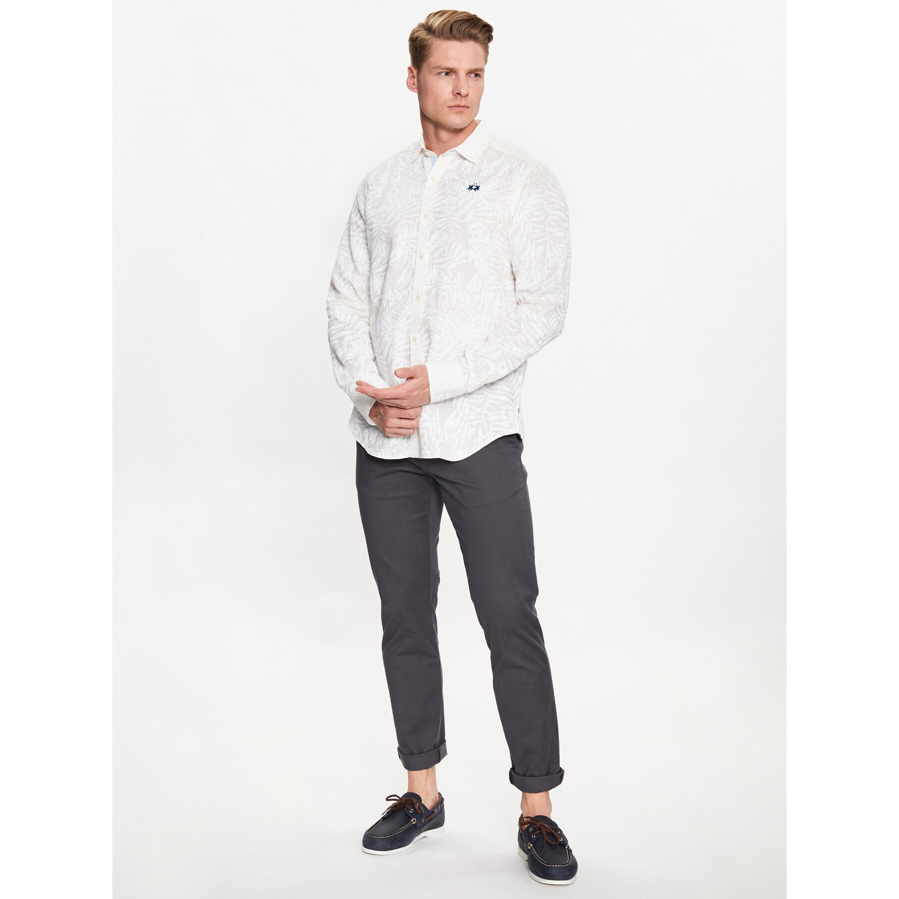 La Martina Риза VMC026 TL126 Бял Regular Fit - Pepit.bg