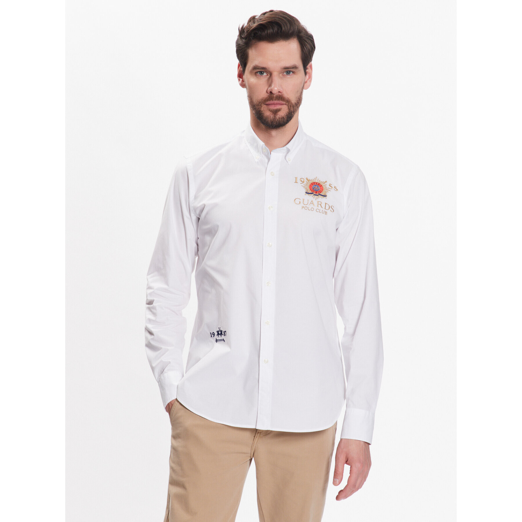 La Martina Риза VMCG30 PP483 Бял Regular Fit - Pepit.bg