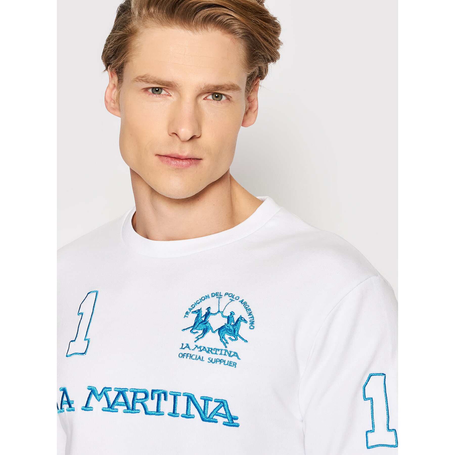 La Martina Суитшърт TMF303 FP221 Бял Regular Fit - Pepit.bg