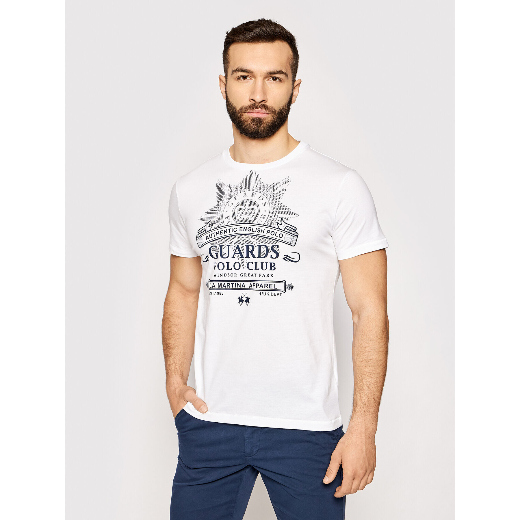 La Martina Тишърт RMRG01 JS206 Бял Regular Fit - Pepit.bg