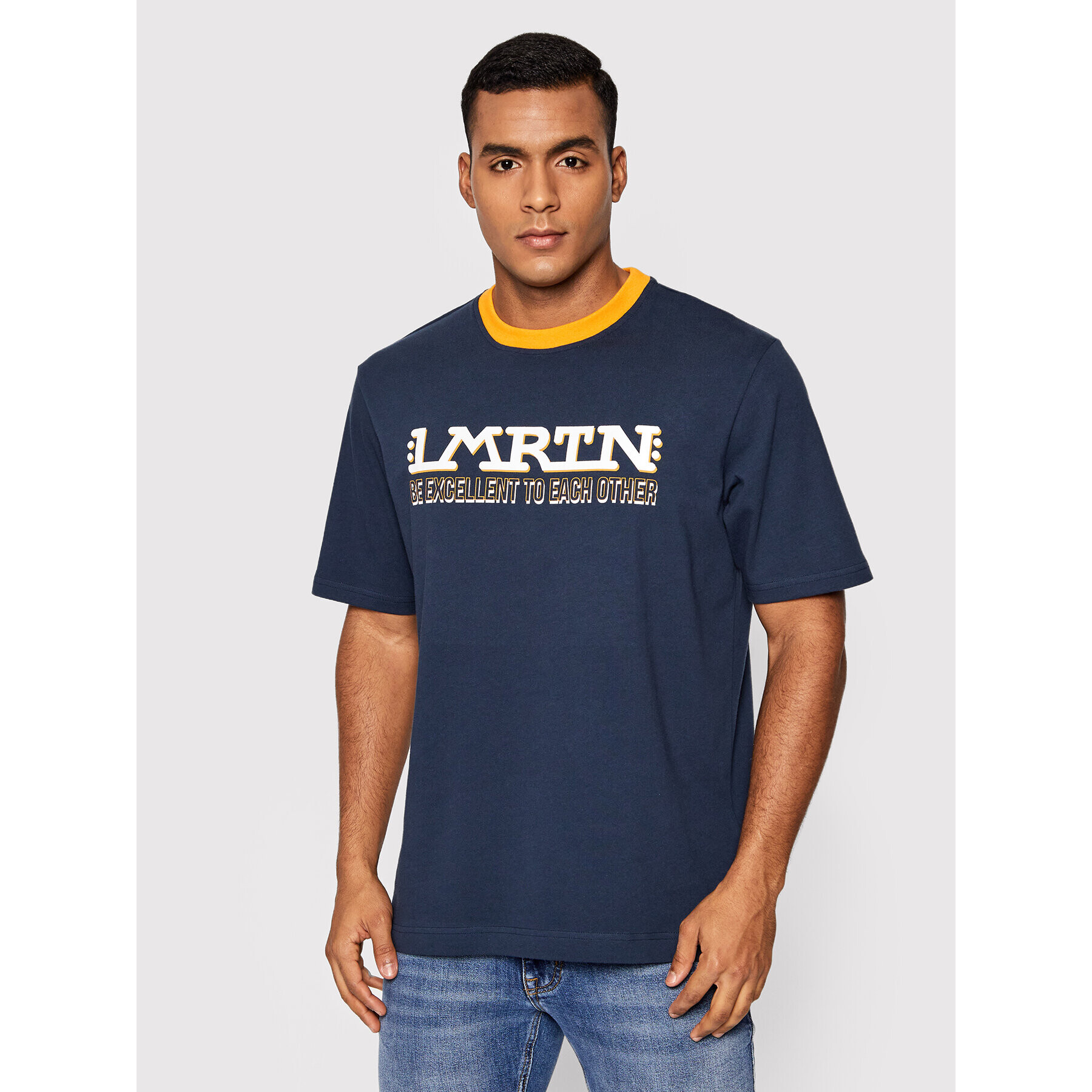 La Martina Тишърт TMR302 JS303 Тъмносин Oversize - Pepit.bg