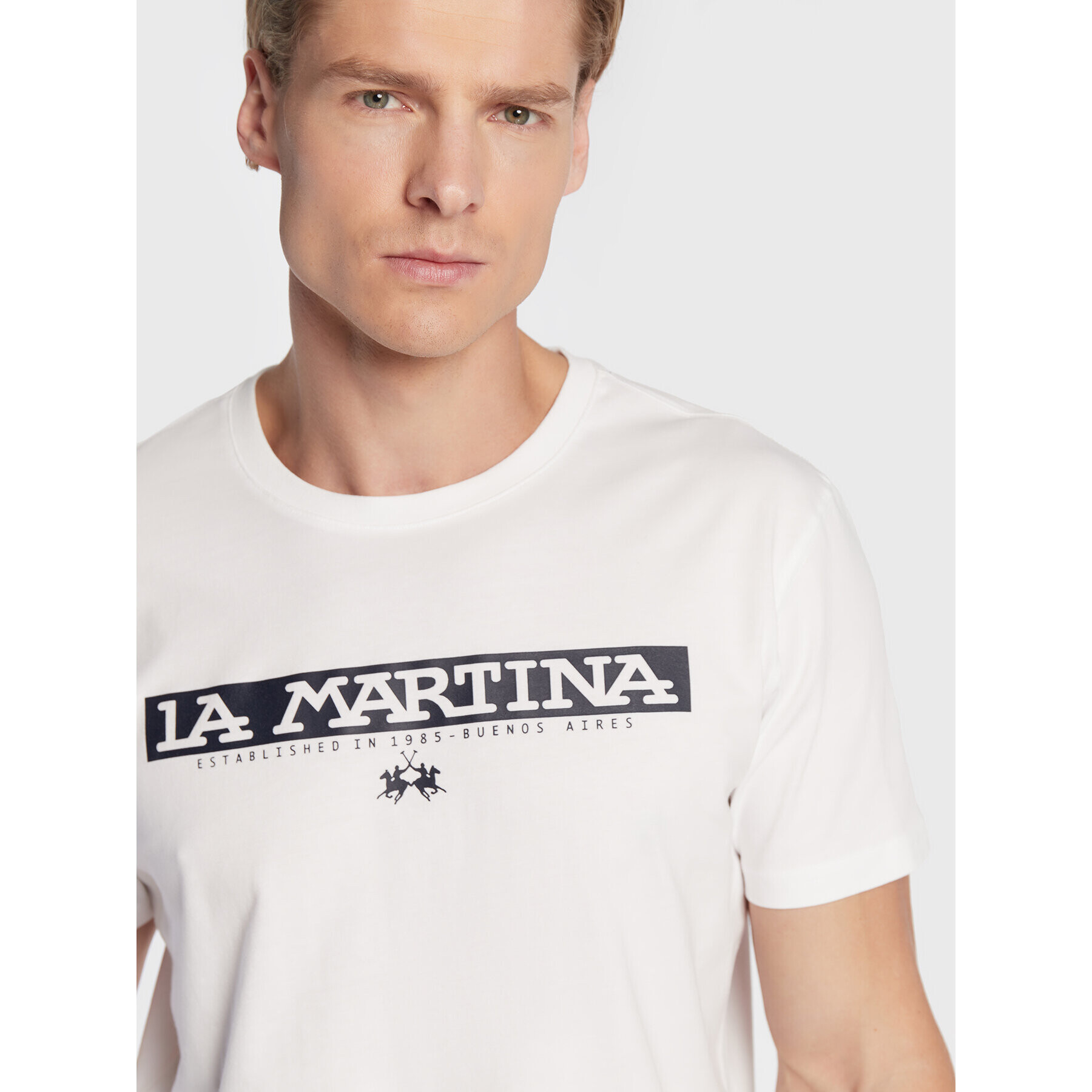 La Martina Тишърт UMR006 JS206 Бял Regular Fit - Pepit.bg