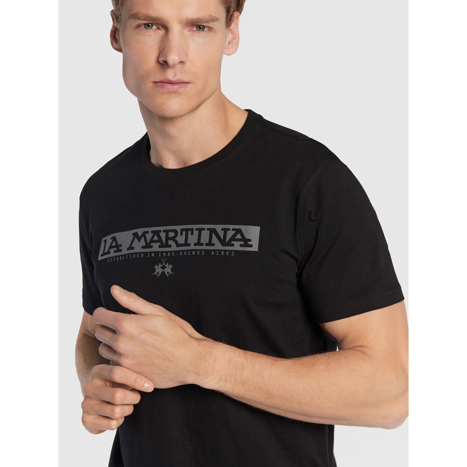 La Martina Тишърт UMR006 JS206 Черен Regular Fit - Pepit.bg