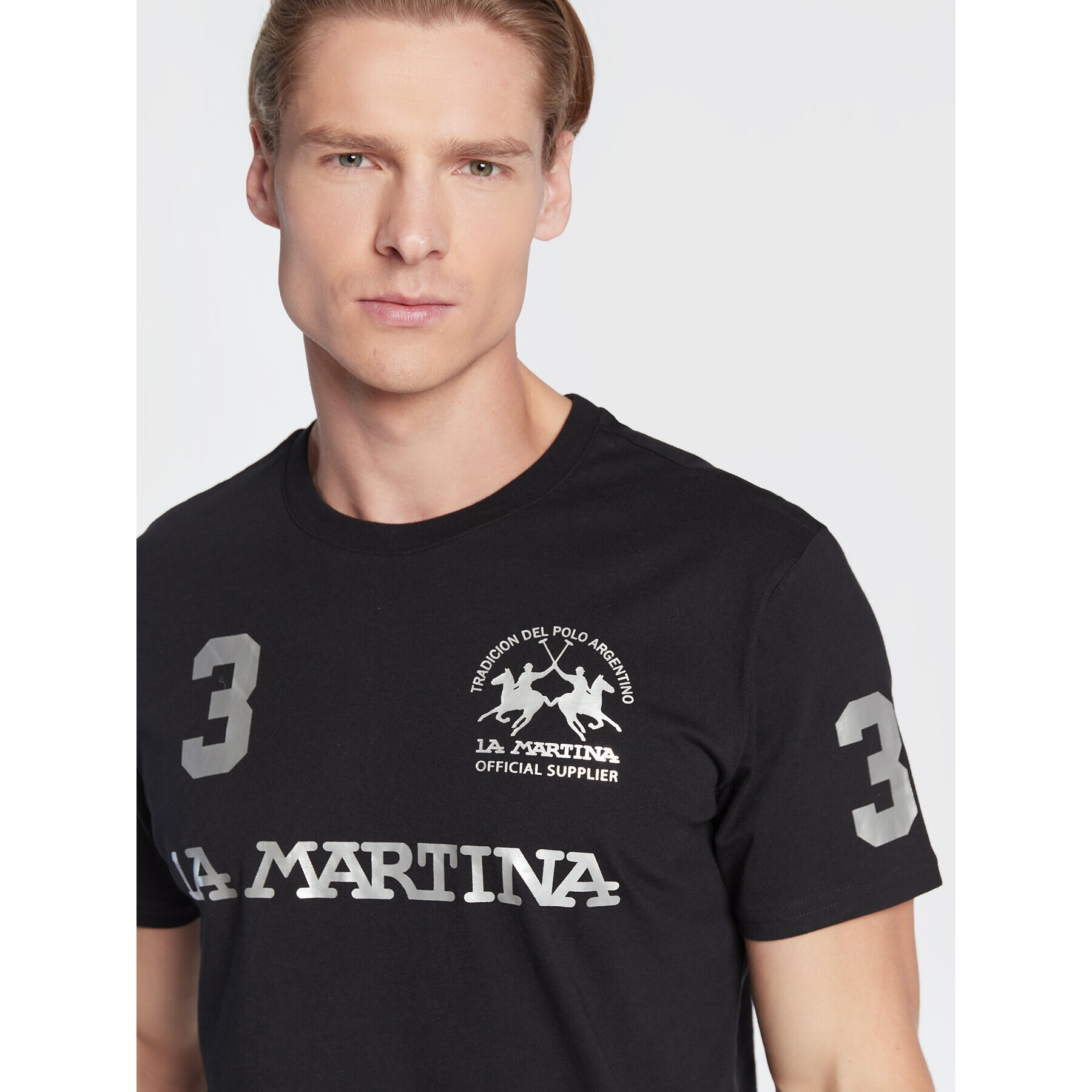 La Martina Тишърт UMR309 JS206 Черен Regular Fit - Pepit.bg